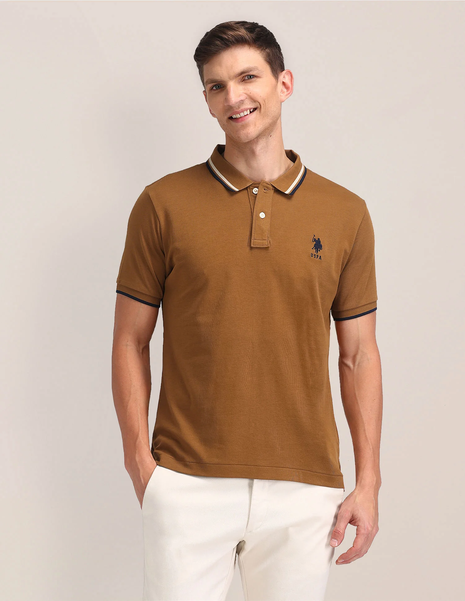 Solid Pure Cotton Slim Fit Polo Shirt - Image 6