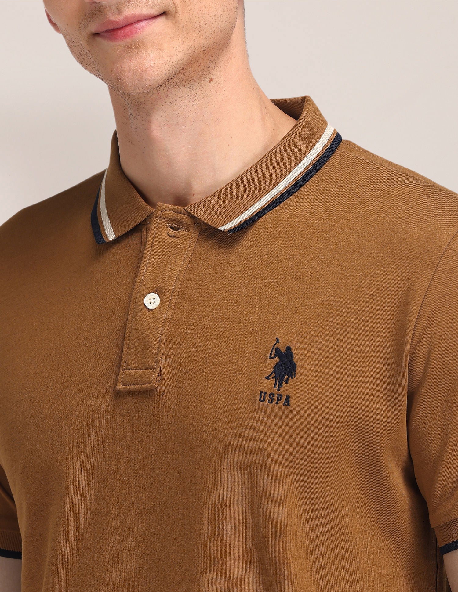 Solid Pure Cotton Slim Fit Polo Shirt - Image 7