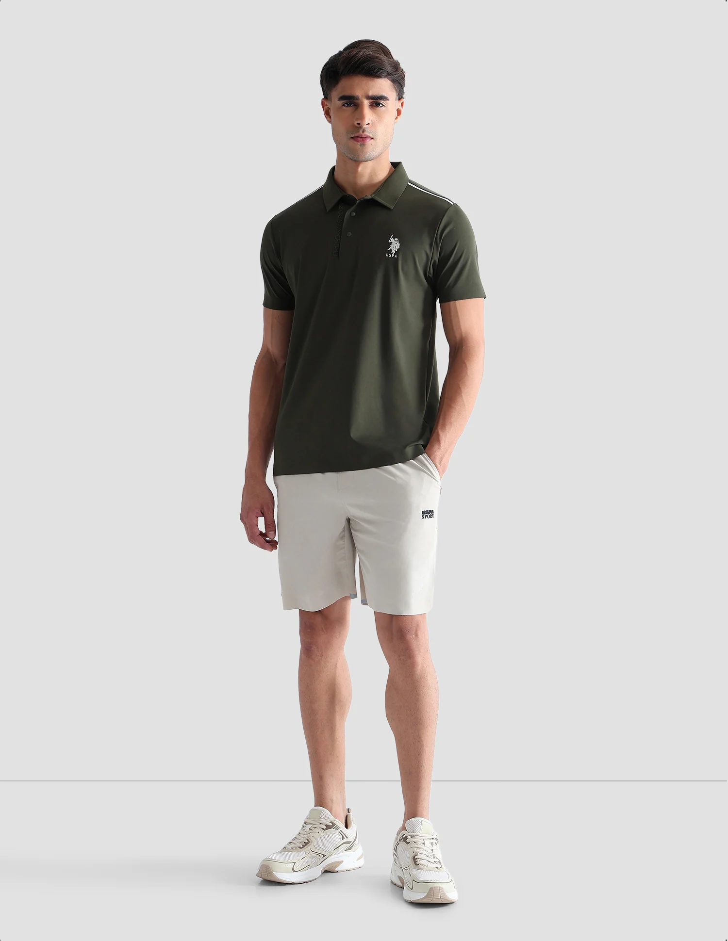 Solid Regular Fit Active Polo Shirt - Image 3