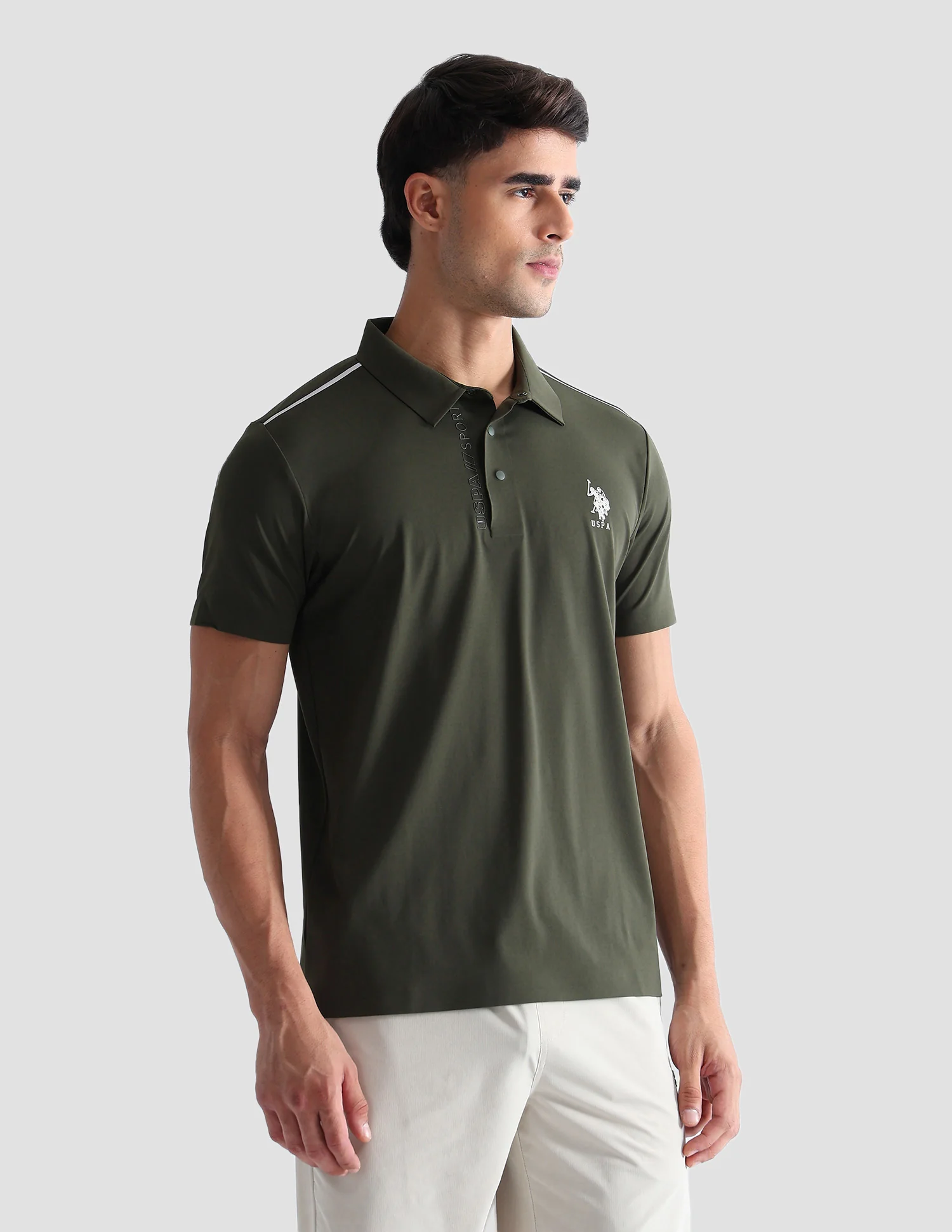 Solid Regular Fit Active Polo Shirt - Image 4