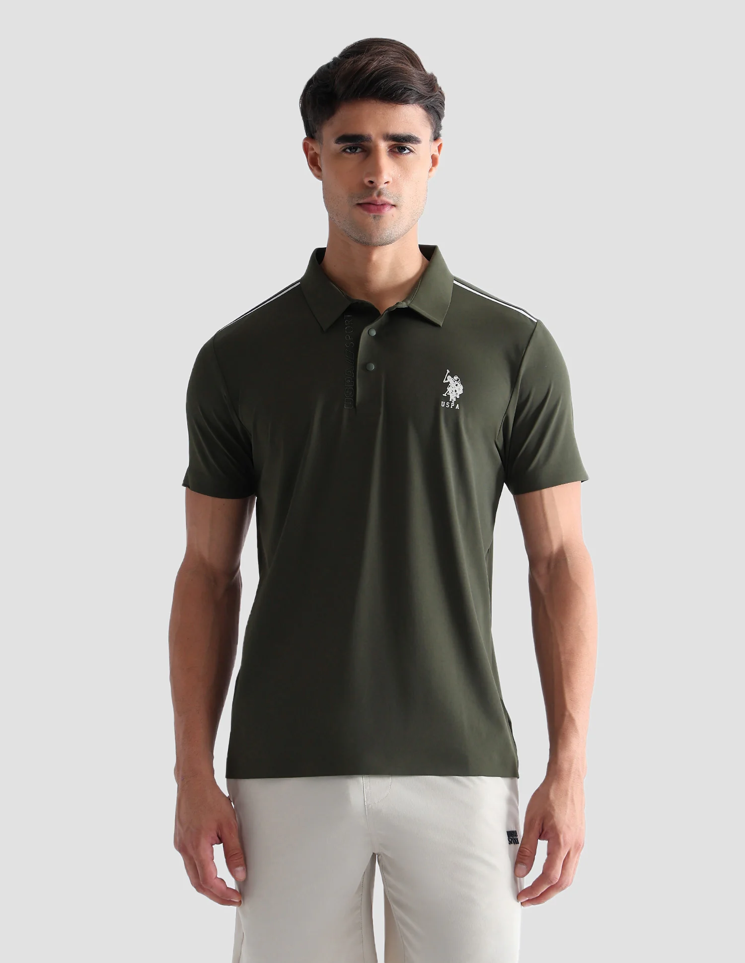 Solid Regular Fit Active Polo Shirt - Image 6