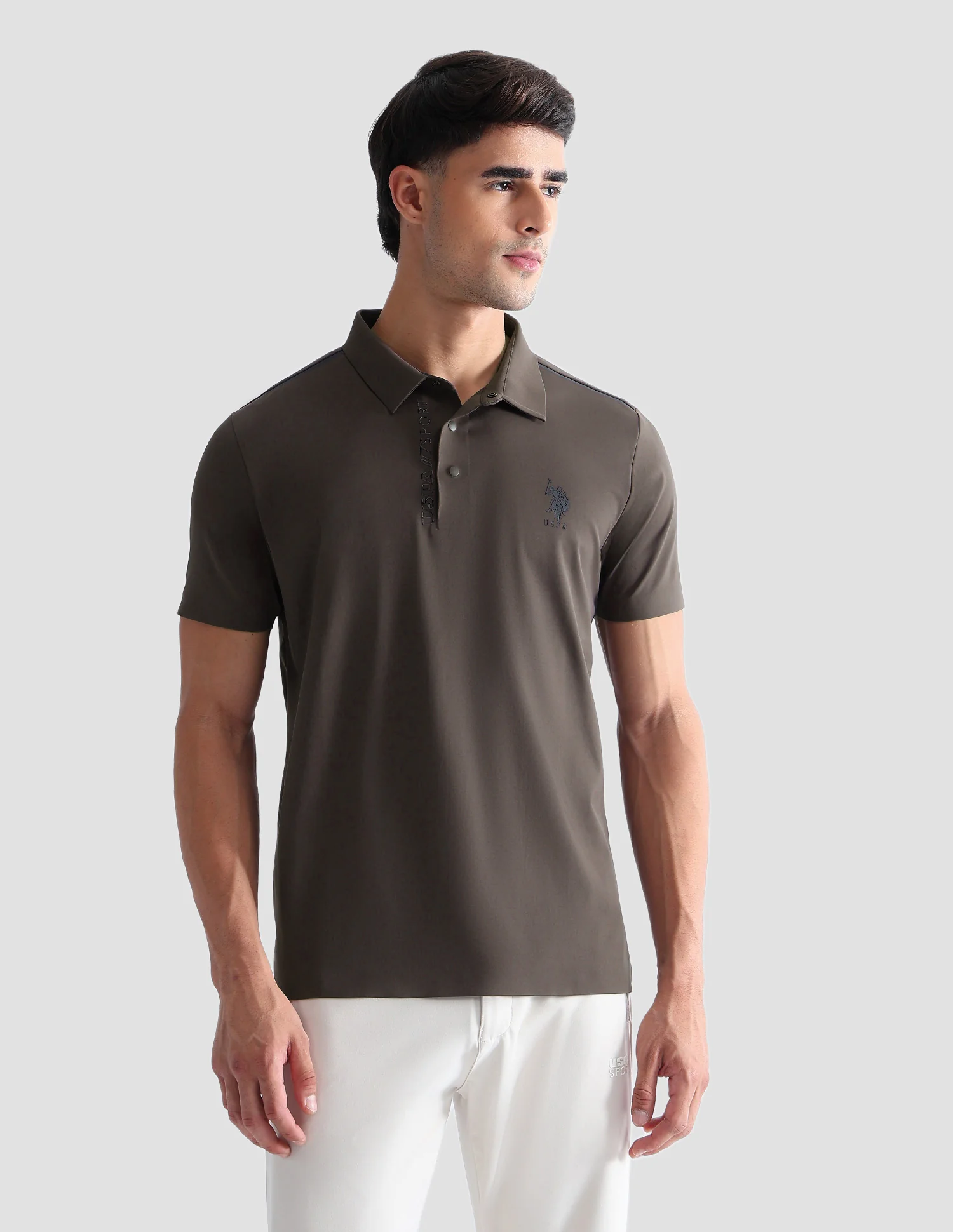 Solid Regular Fit Active Polo Shirt - Image 6
