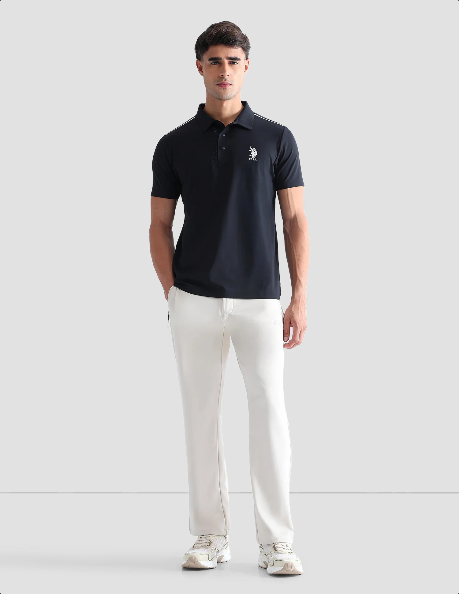Solid Regular Fit Active Polo Shirt - Image 3