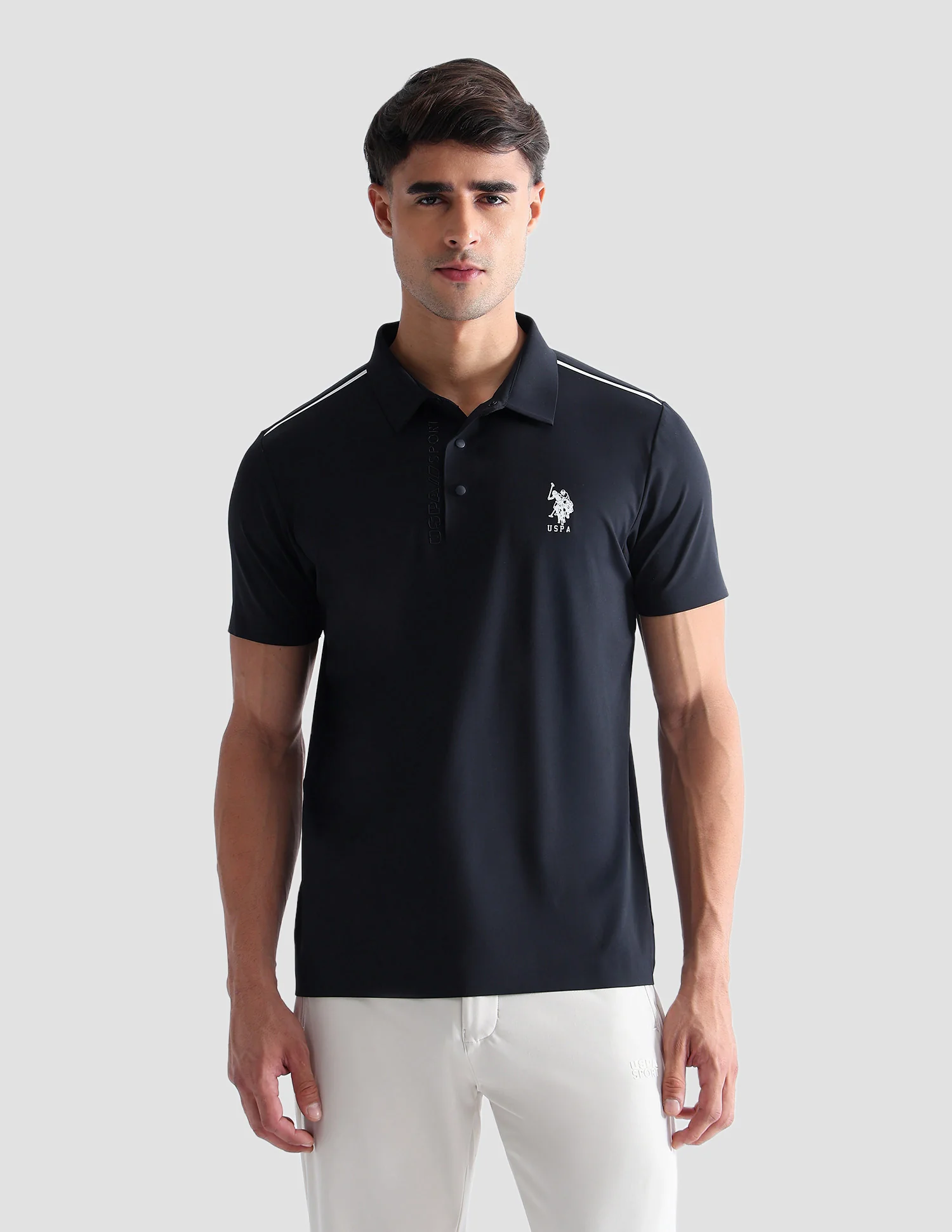 Solid Regular Fit Active Polo Shirt - Image 6