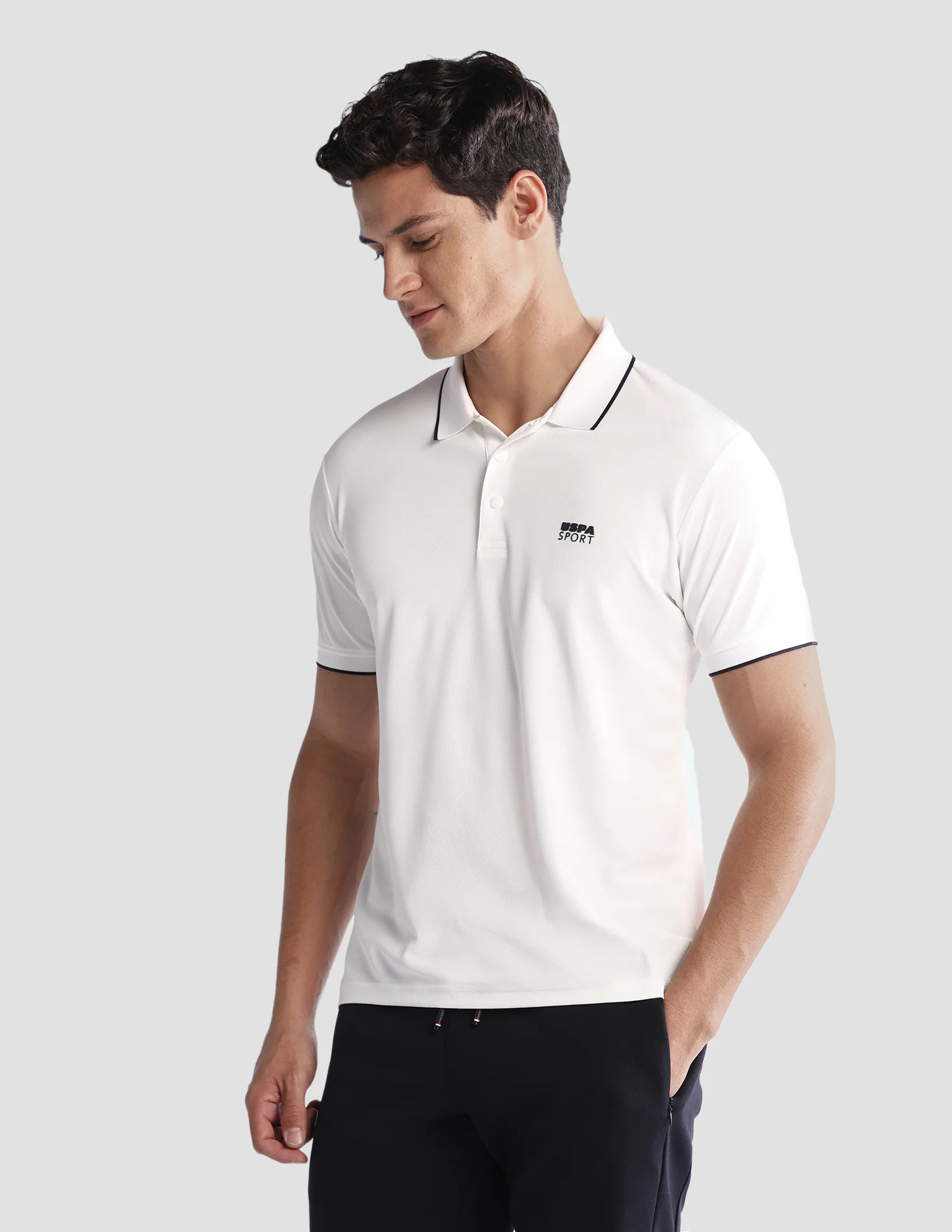 Solid Regular Fit Active Polo Shirt - Image 4