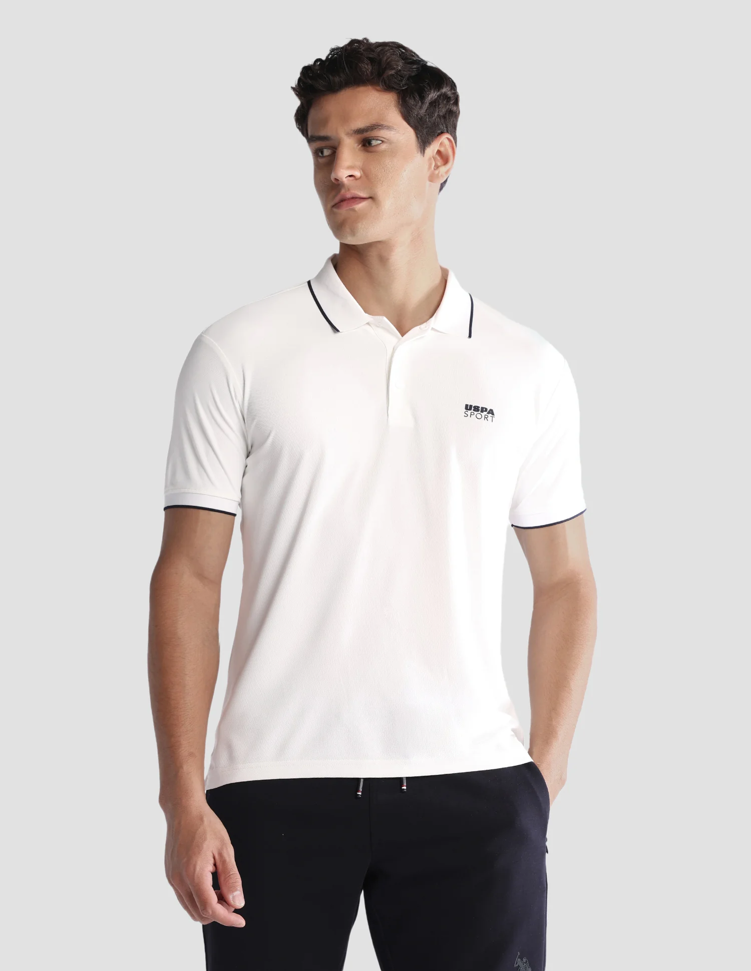 Solid Regular Fit Active Polo Shirt - Image 6