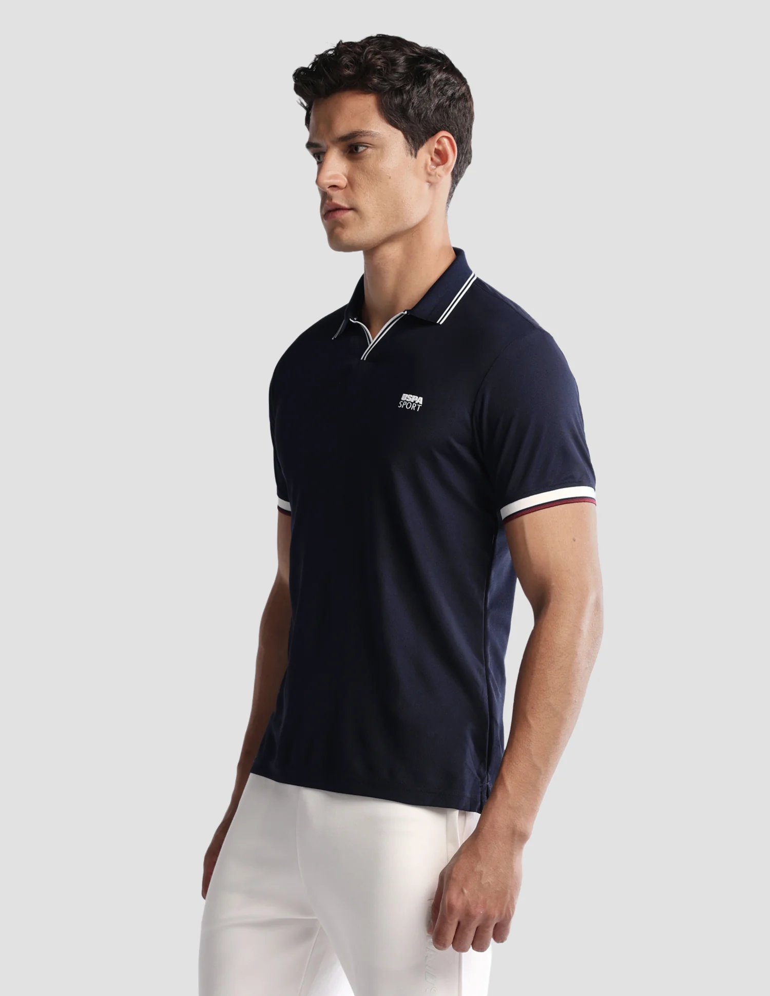 Solid Regular Fit Active Polo Shirt - Image 4
