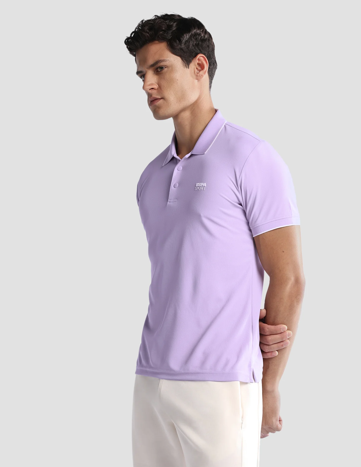 Solid Regular Fit Active Polo Shirt - Image 4
