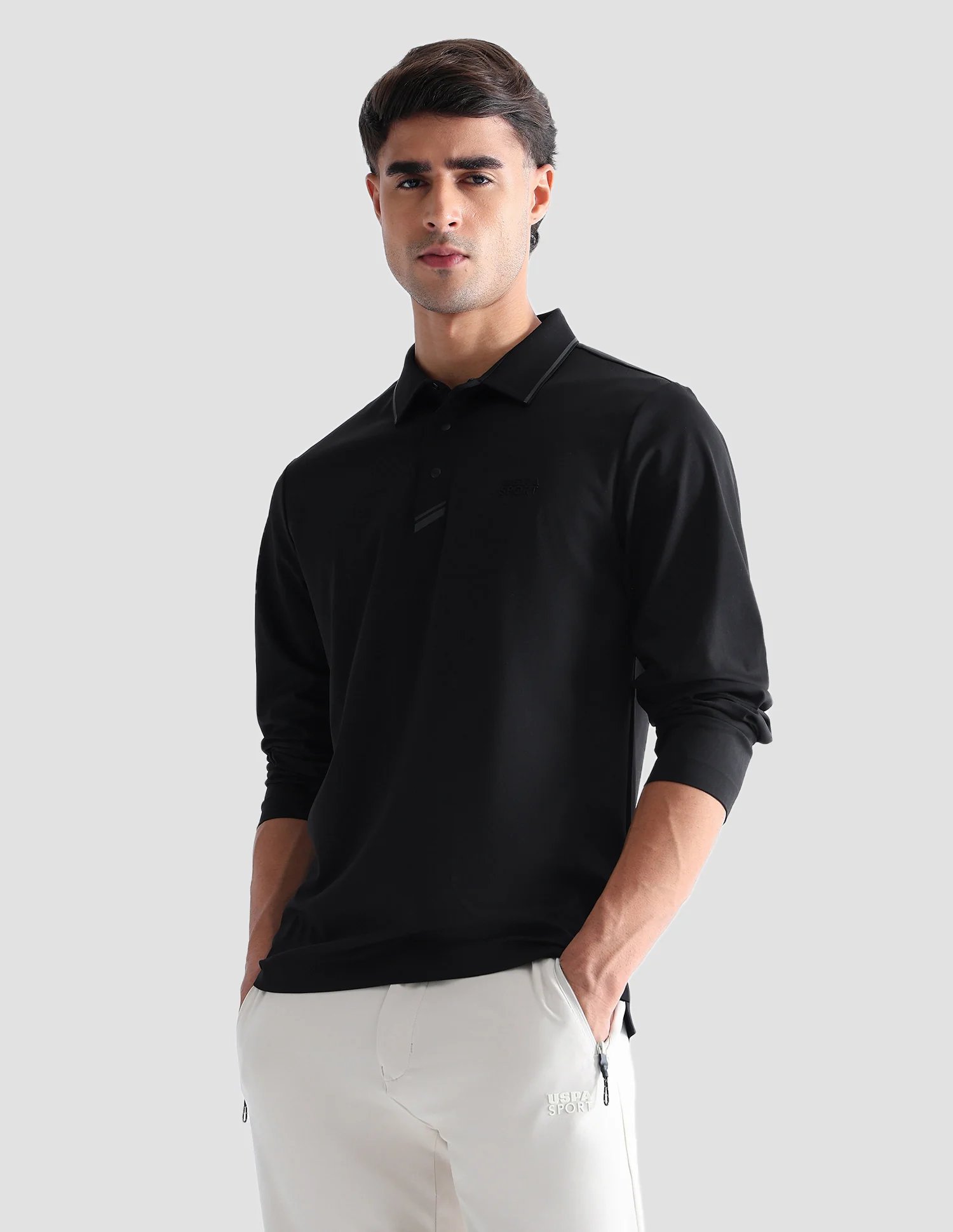 Solid Regular Fit Active Polo Shirt