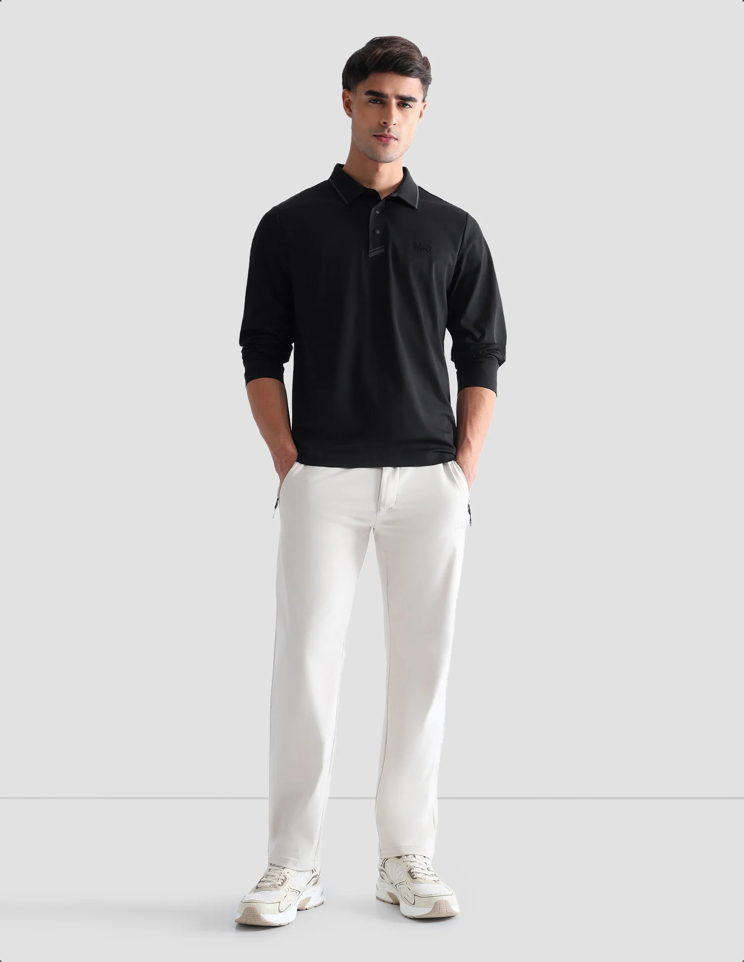 Solid Regular Fit Active Polo Shirt - Image 3