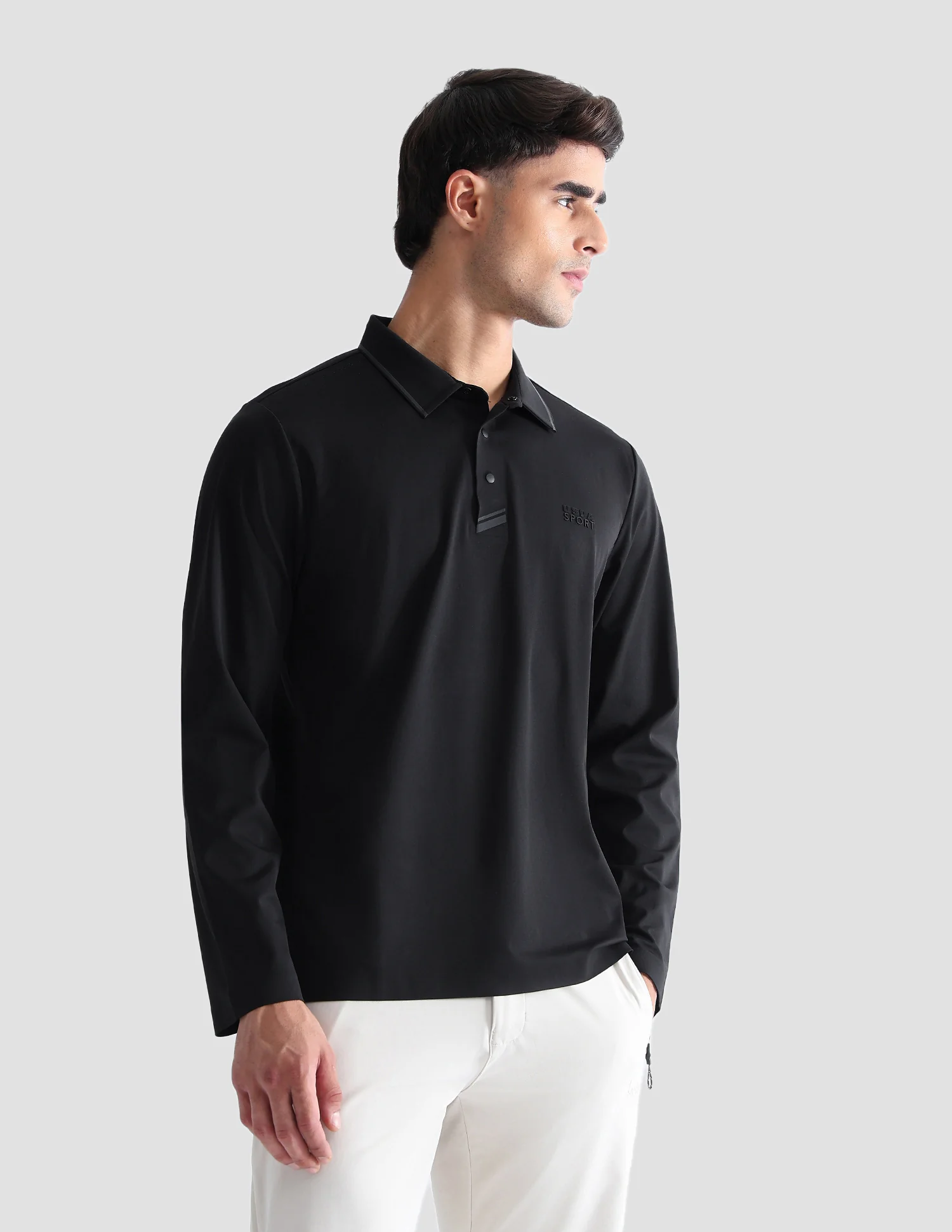 Solid Regular Fit Active Polo Shirt - Image 4