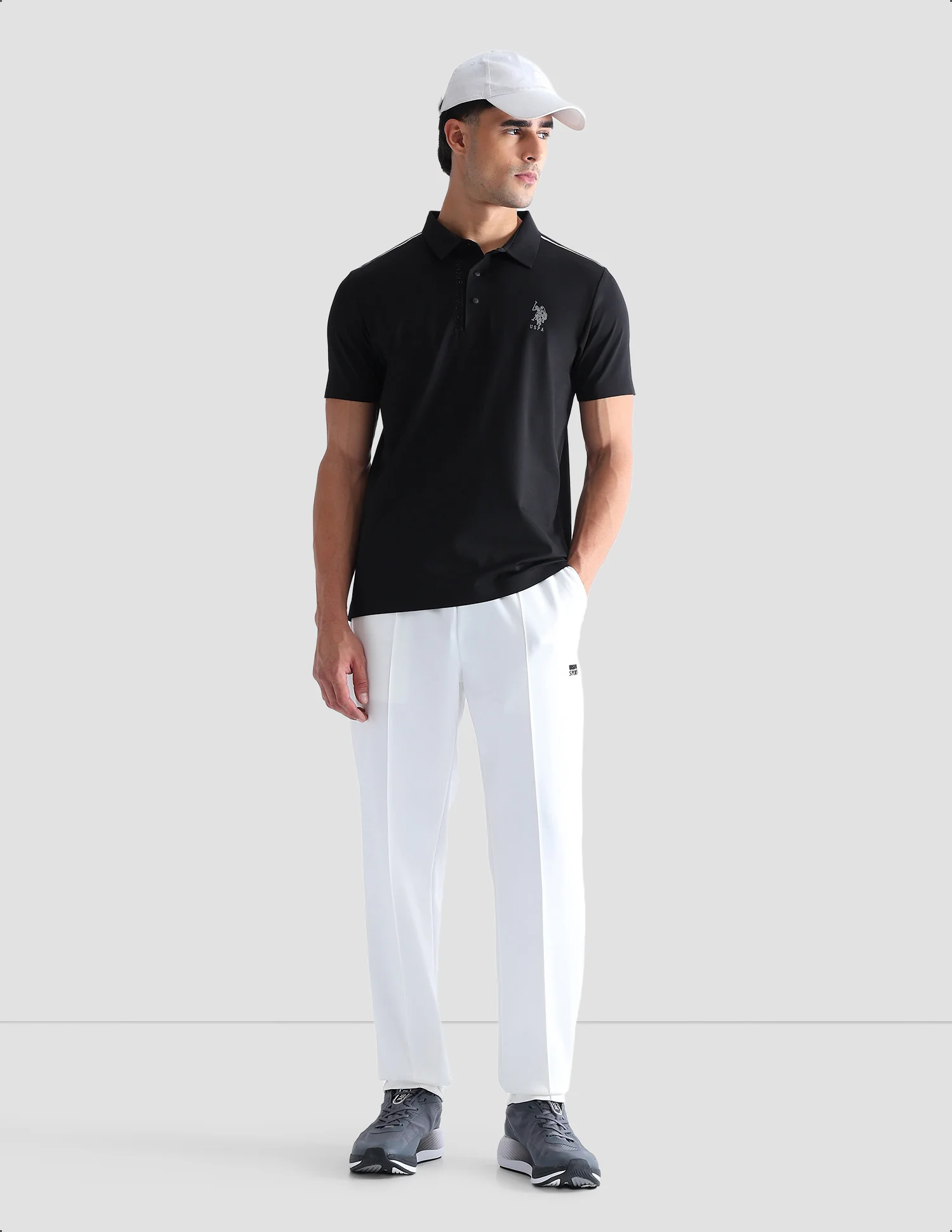 Solid Regular Fit Active Polo Shirt - Image 3