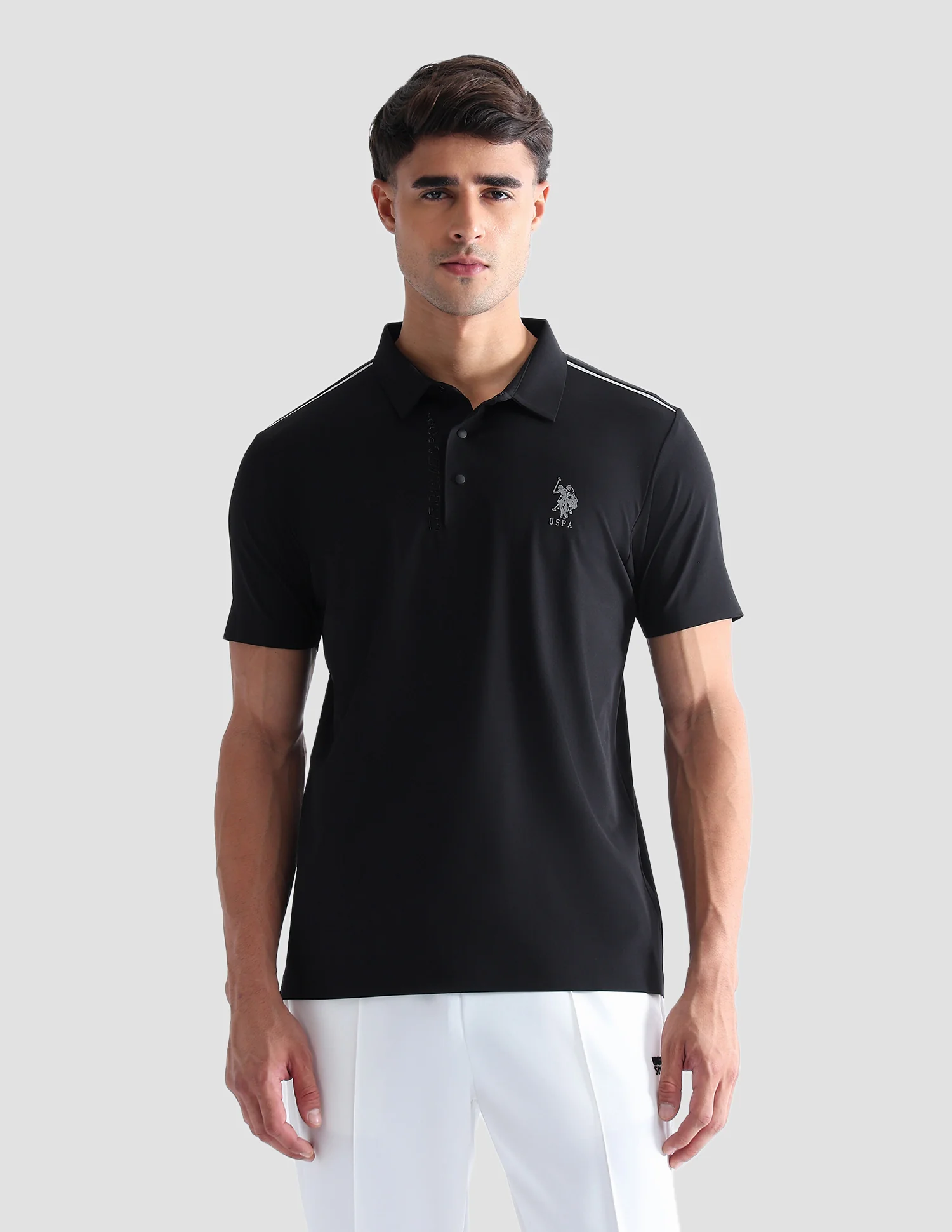 Solid Regular Fit Active Polo Shirt - Image 6