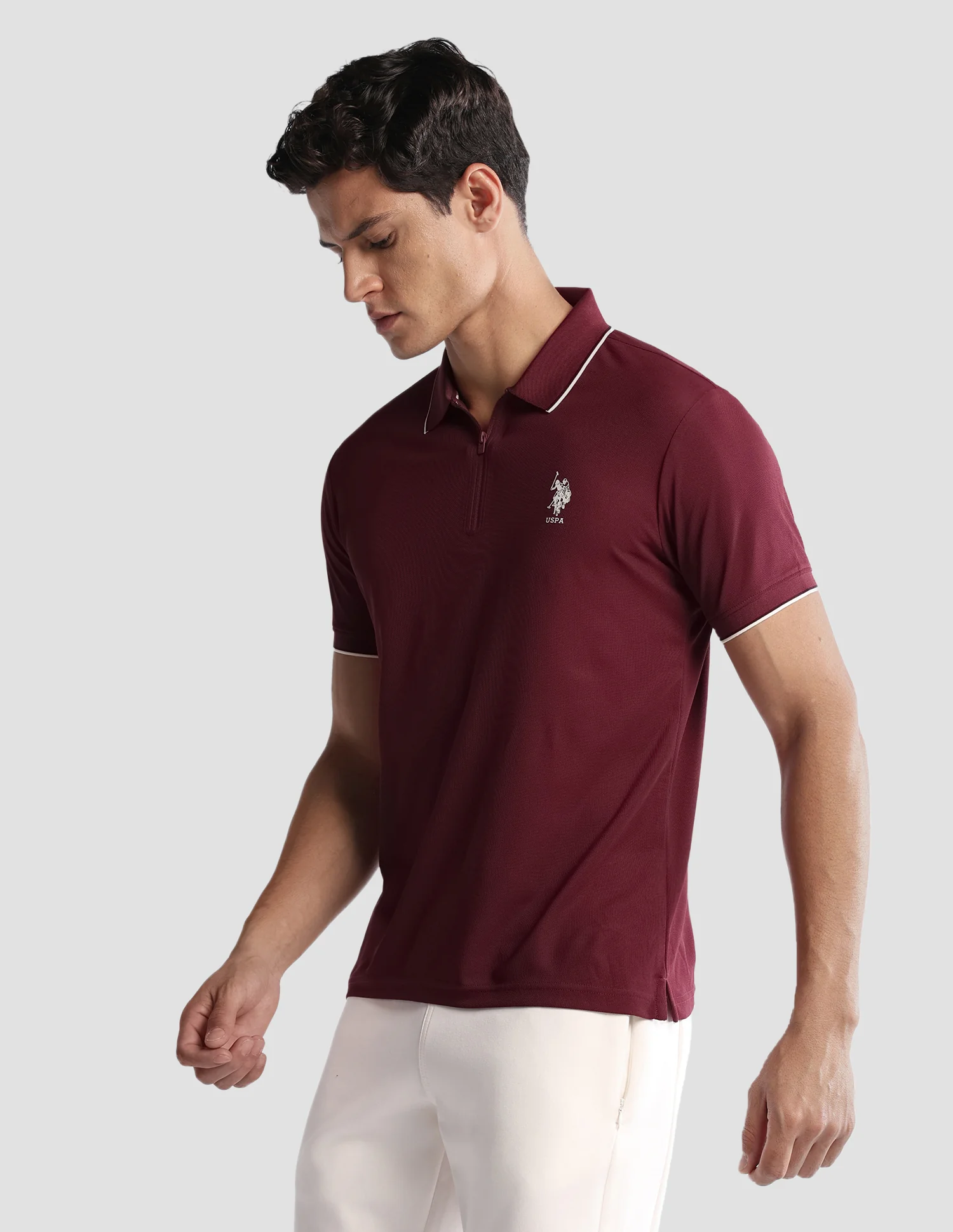 Solid Regular Fit Active Polo Shirt - Image 4