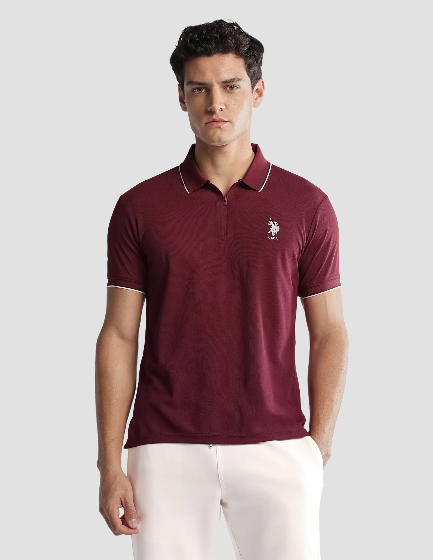 Solid Regular Fit Active Polo Shirt - Image 6