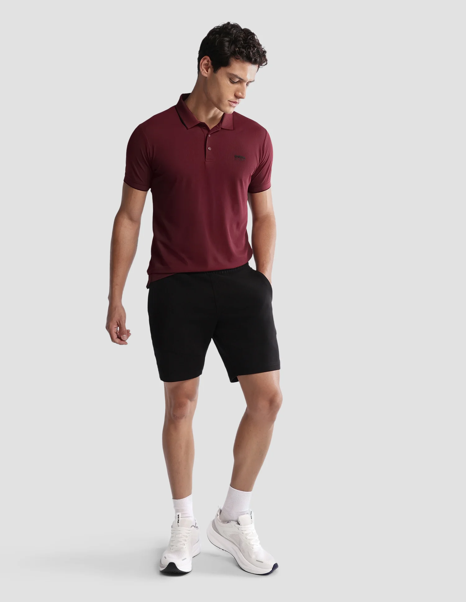 Solid Regular Fit Active Polo Shirt - Image 3