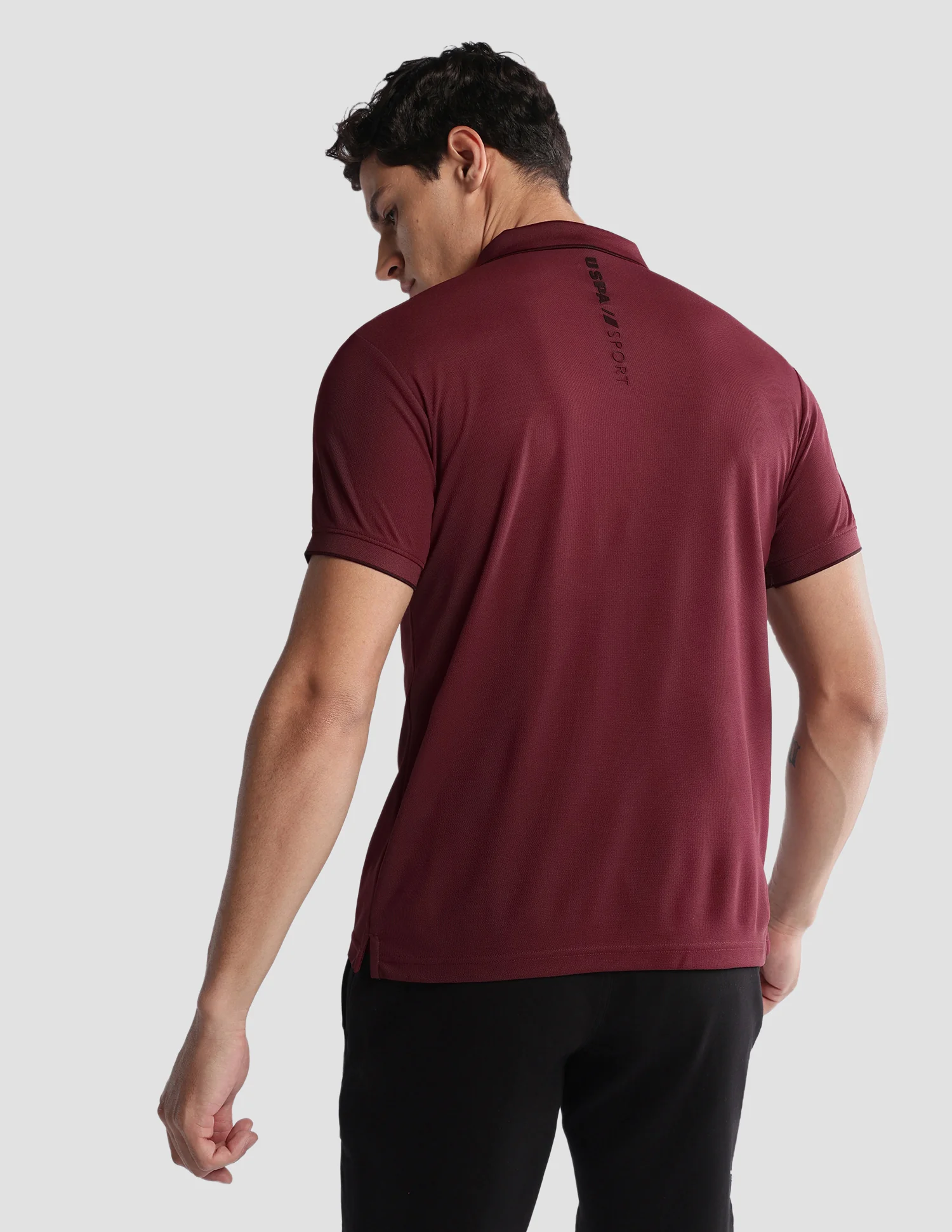 Solid Regular Fit Active Polo Shirt - Image 5
