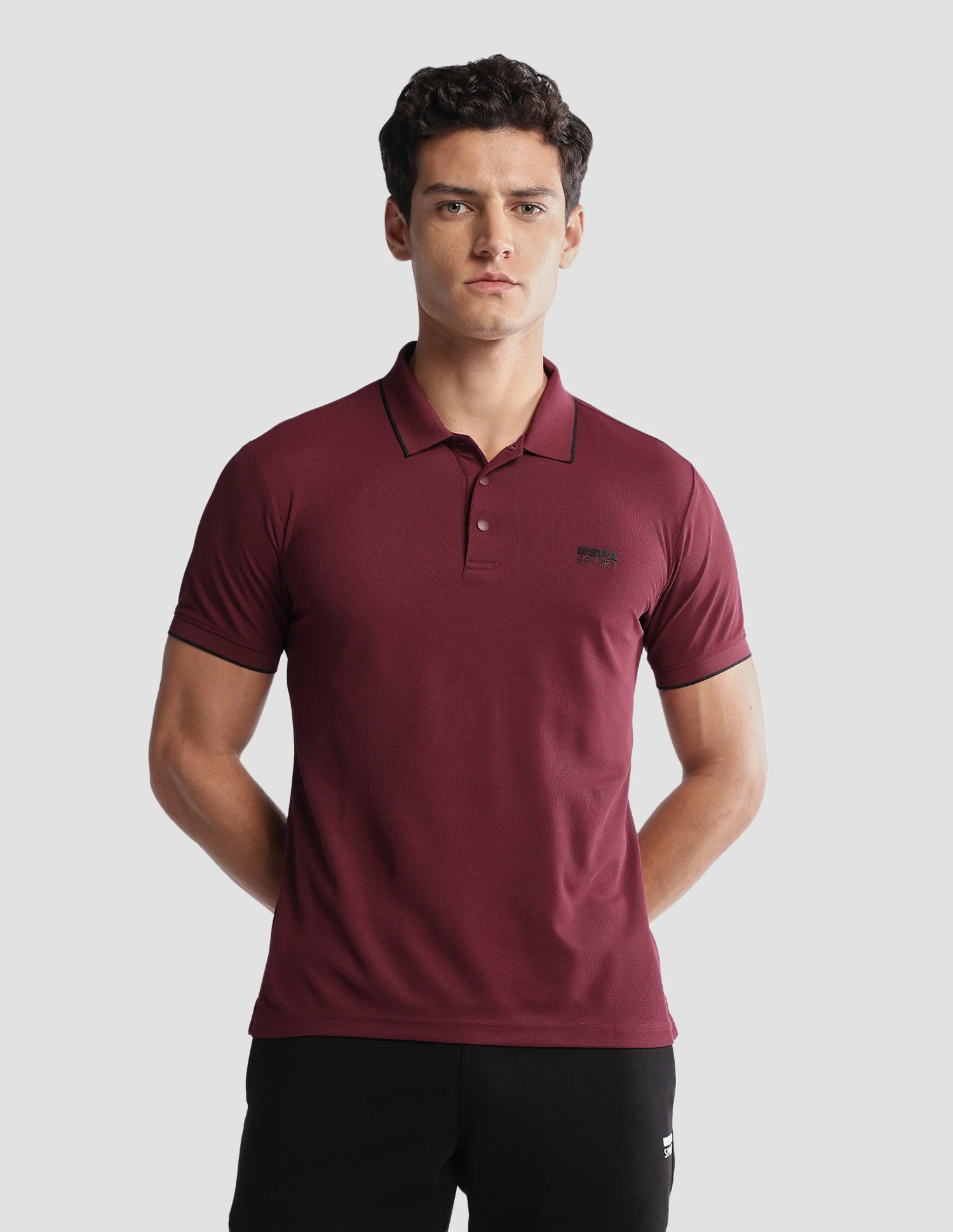 Solid Regular Fit Active Polo Shirt - Image 6