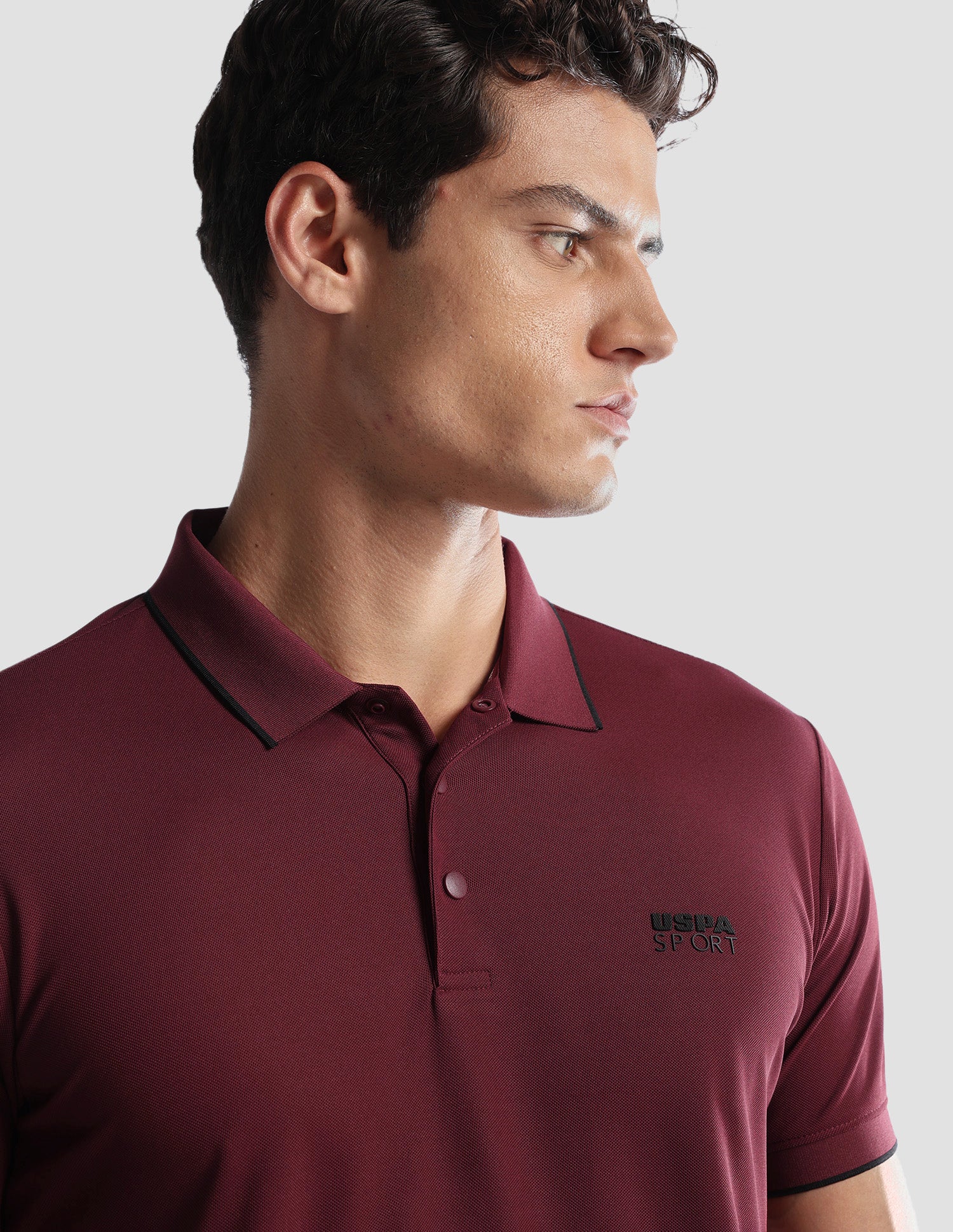 Solid Regular Fit Active Polo Shirt - Image 7
