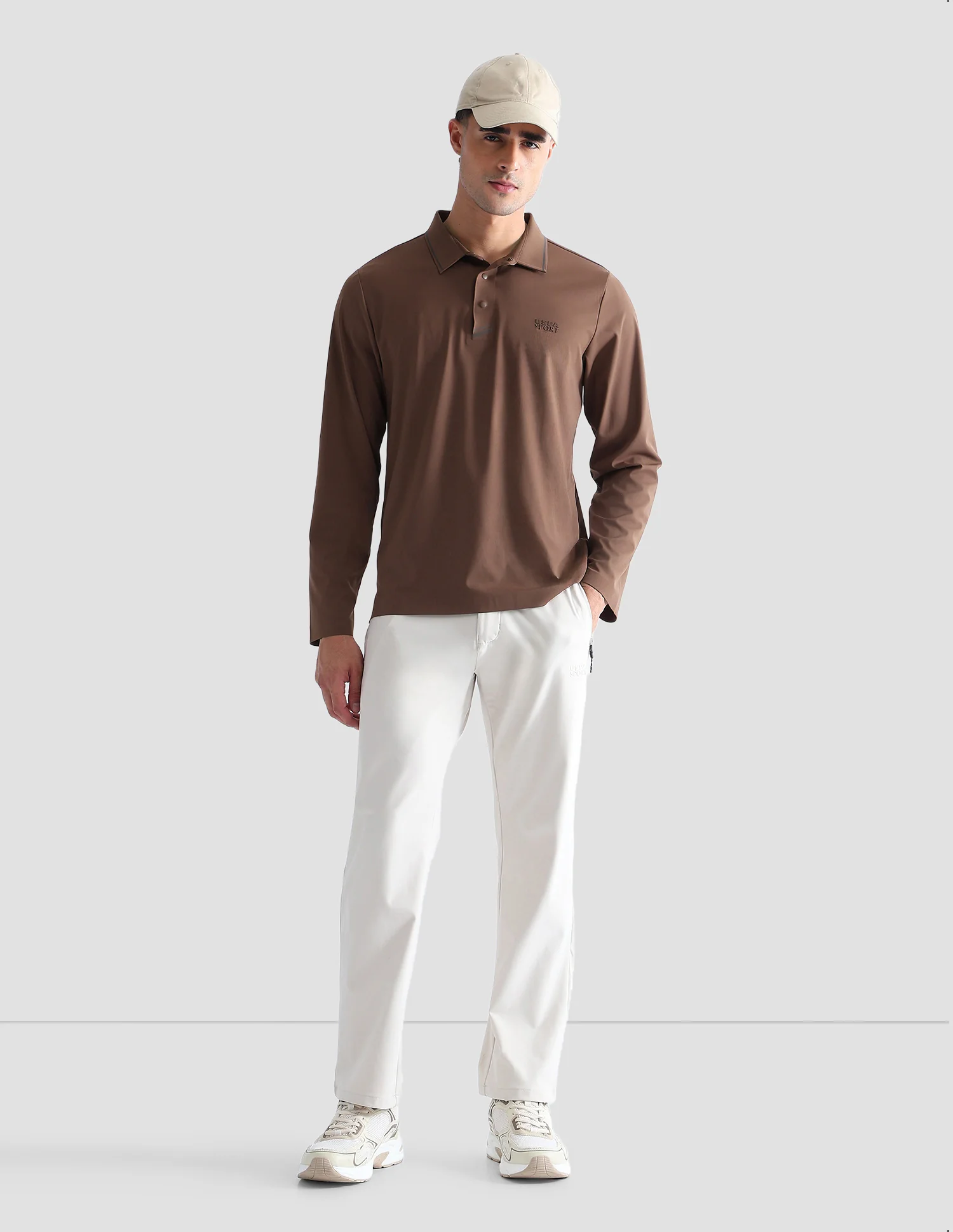 Solid Regular Fit Active Polo Shirt - Image 3
