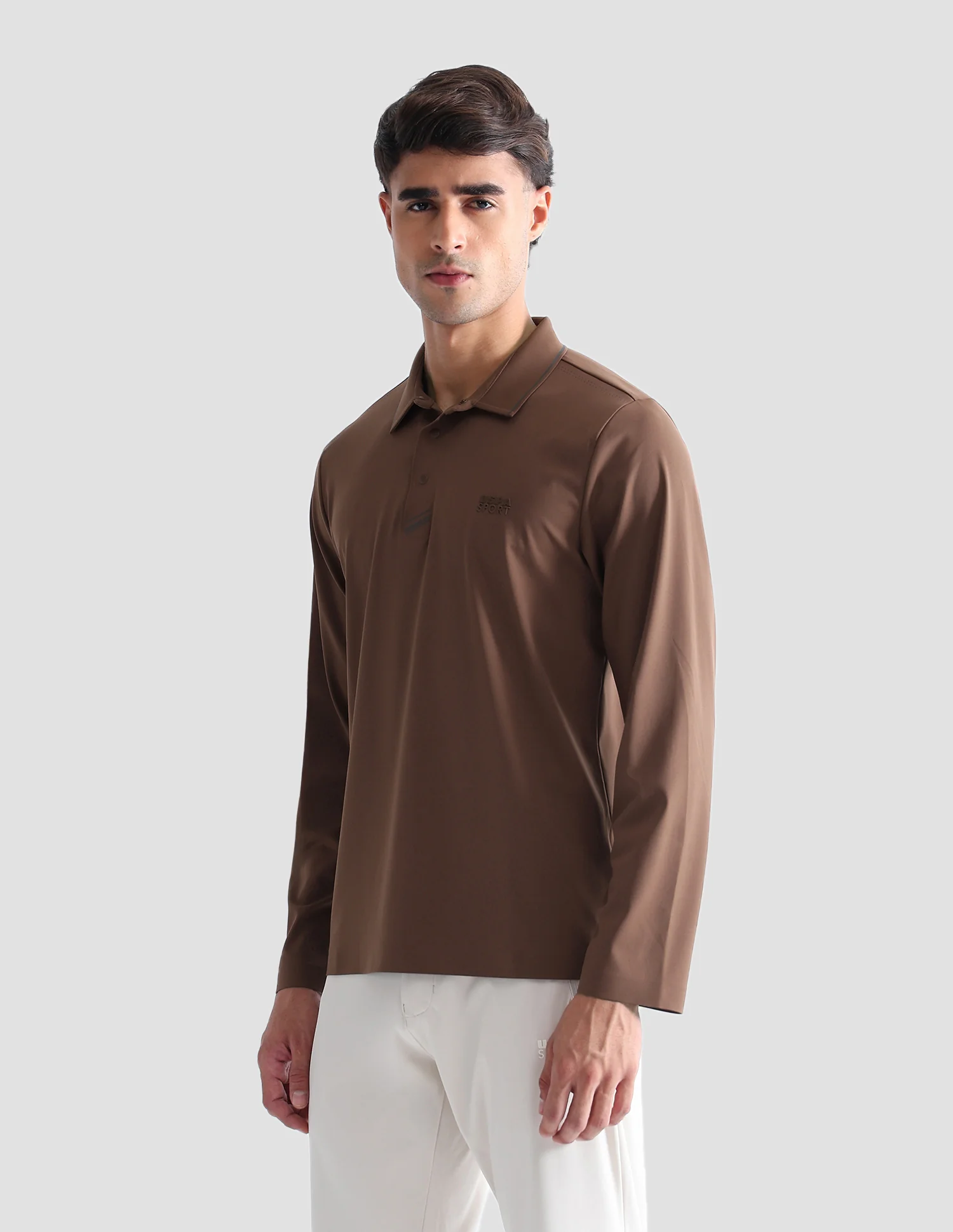 Solid Regular Fit Active Polo Shirt - Image 4