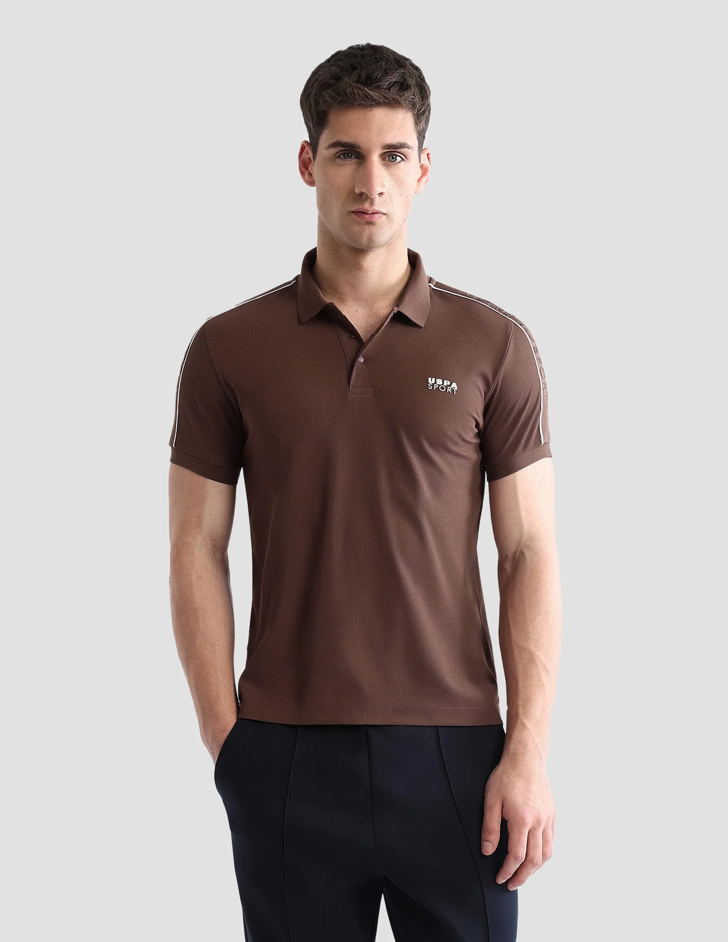 Solid Regular Fit Active Polo Shirt - Image 6