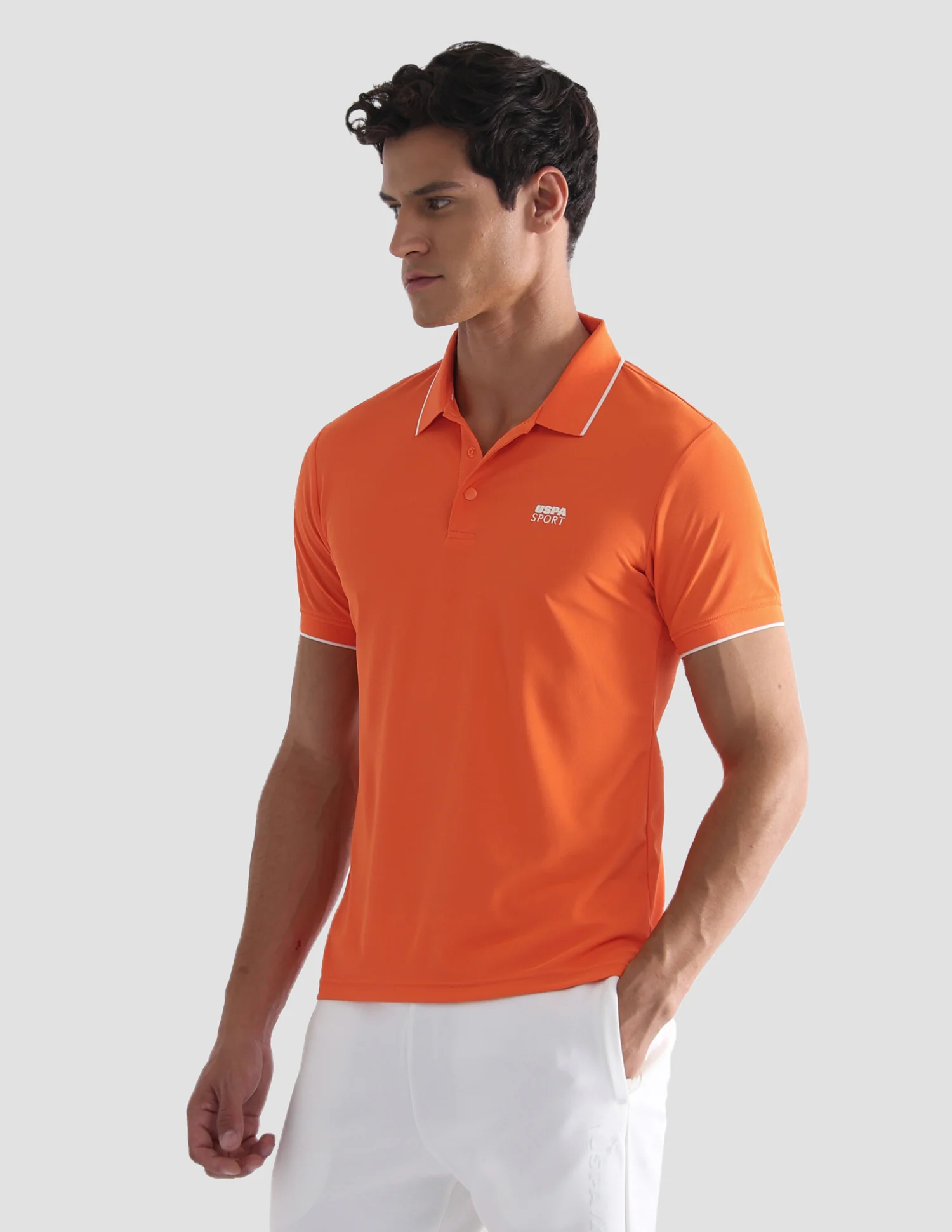 Solid Regular Fit Active Polo Shirt - Image 4