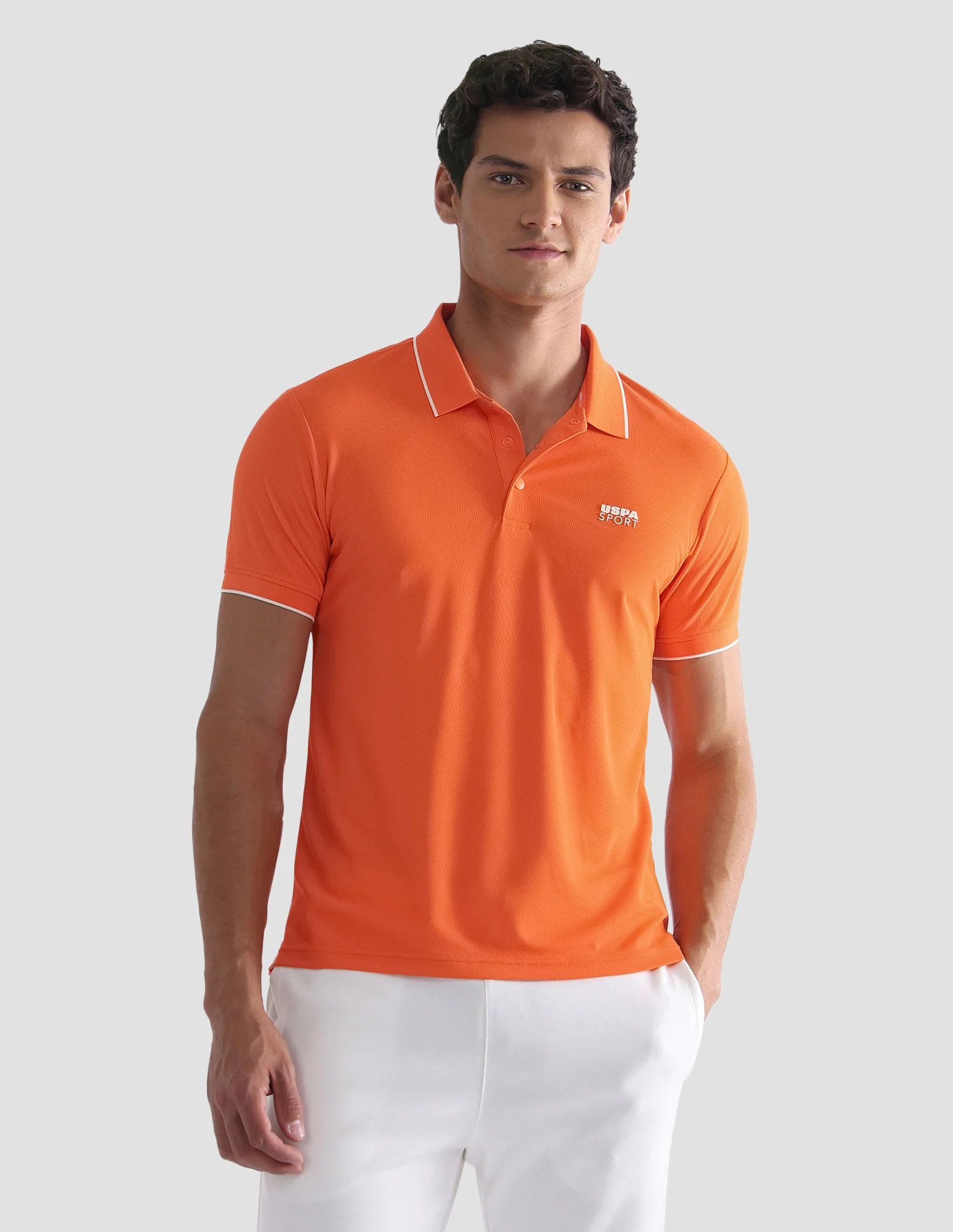 Solid Regular Fit Active Polo Shirt - Image 6