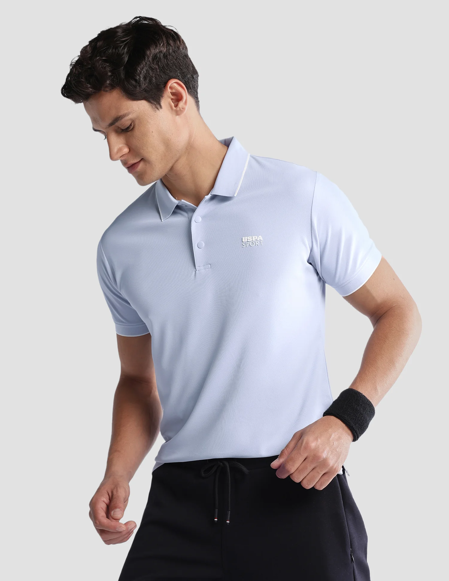 Solid Regular Fit Active Polo Shirt