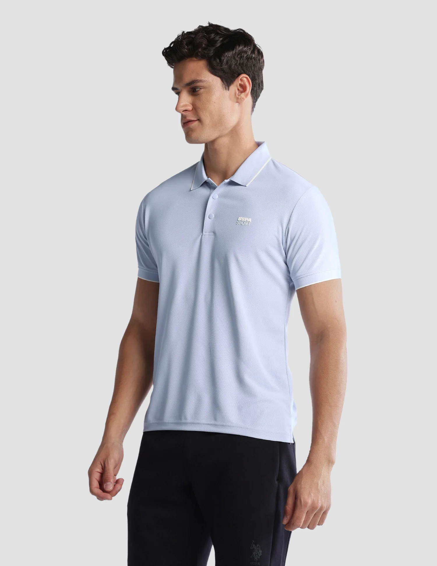 Solid Regular Fit Active Polo Shirt - Image 4