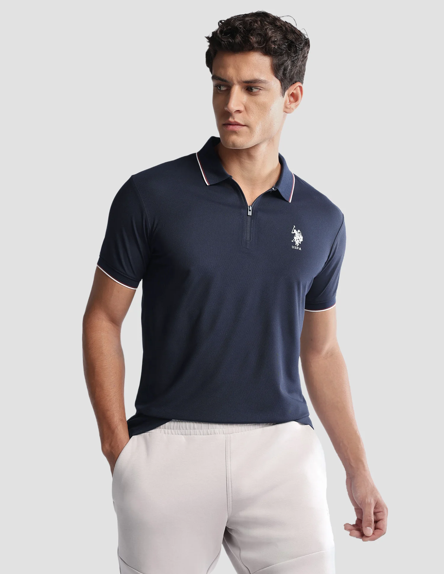 Solid Regular Fit Active Polo Shirt