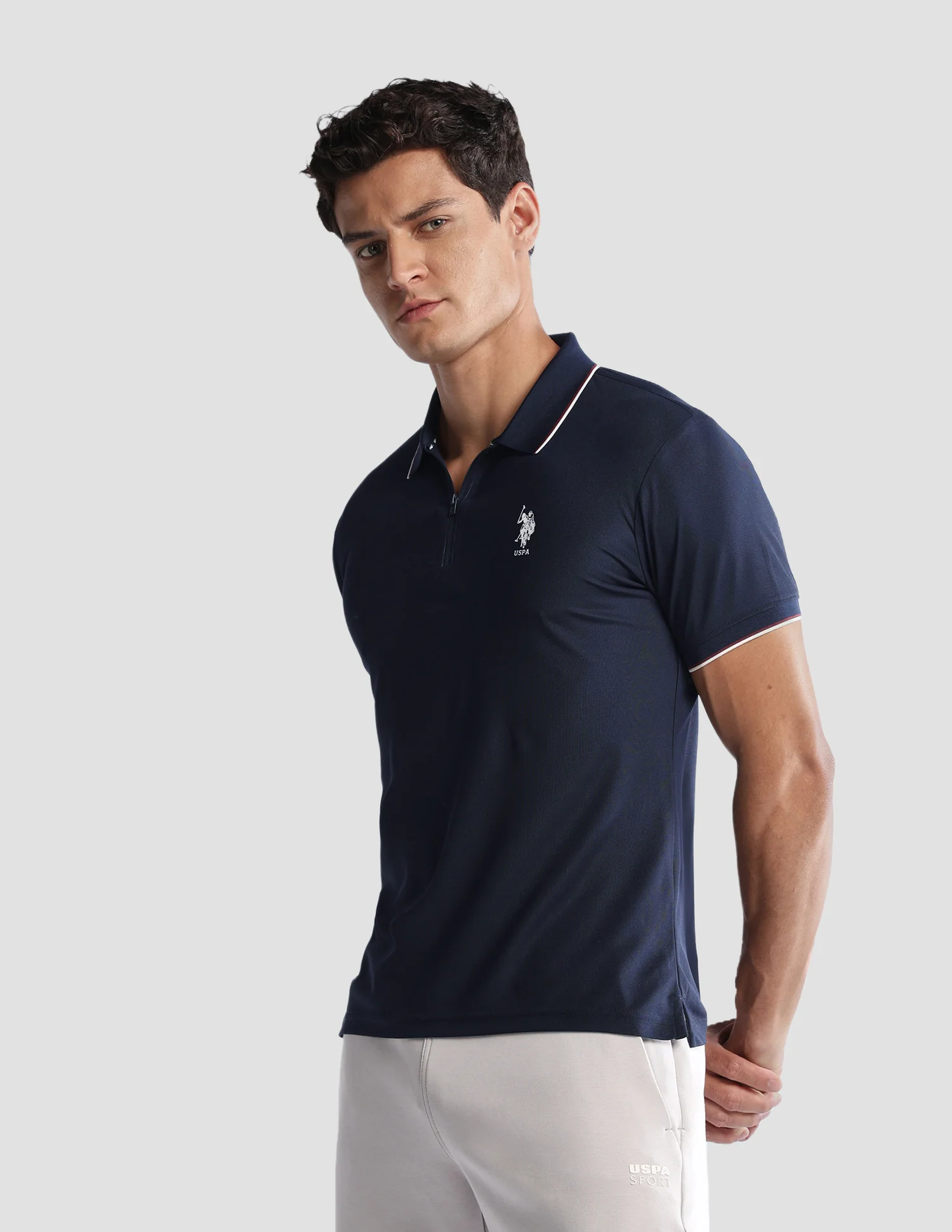 Solid Regular Fit Active Polo Shirt - Image 4