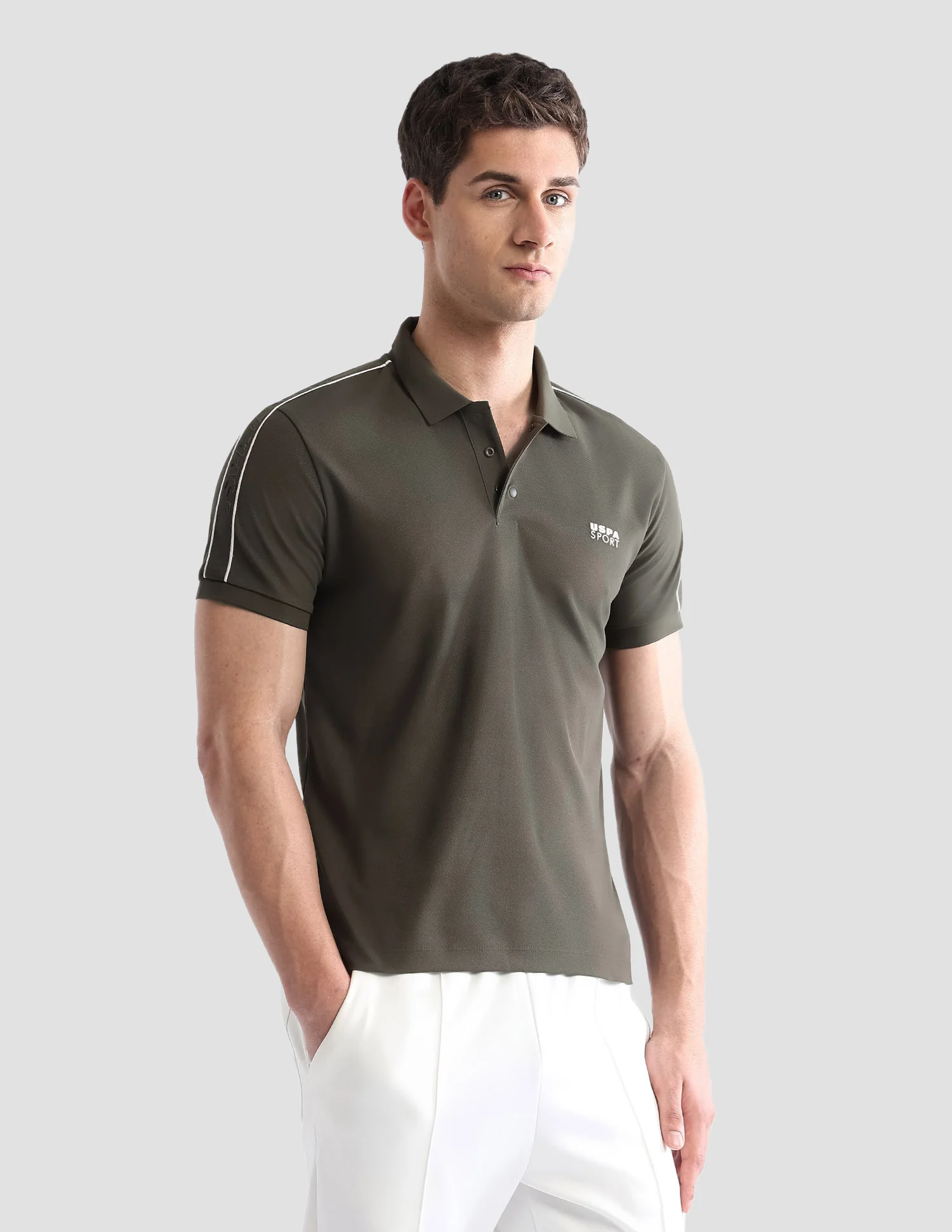 Solid Regular Fit Active Polo Shirt - Image 4