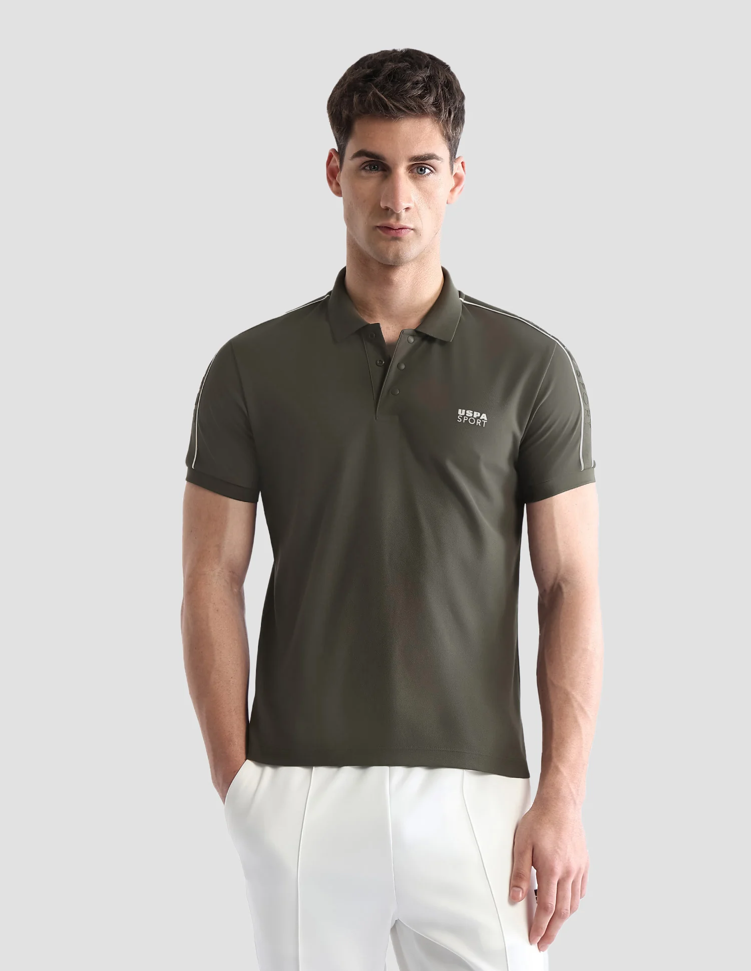 Solid Regular Fit Active Polo Shirt - Image 6