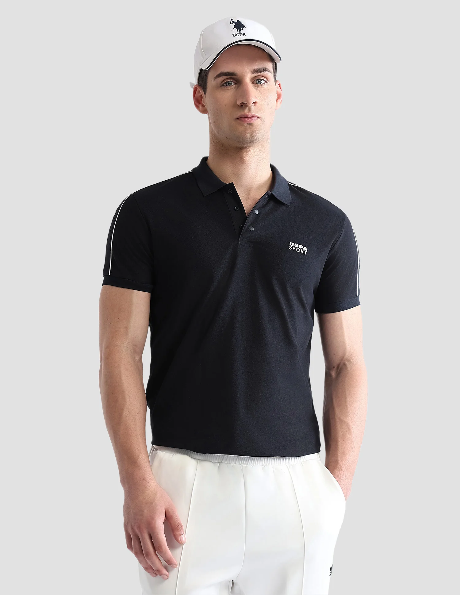Solid Regular Fit Active Polo Shirt