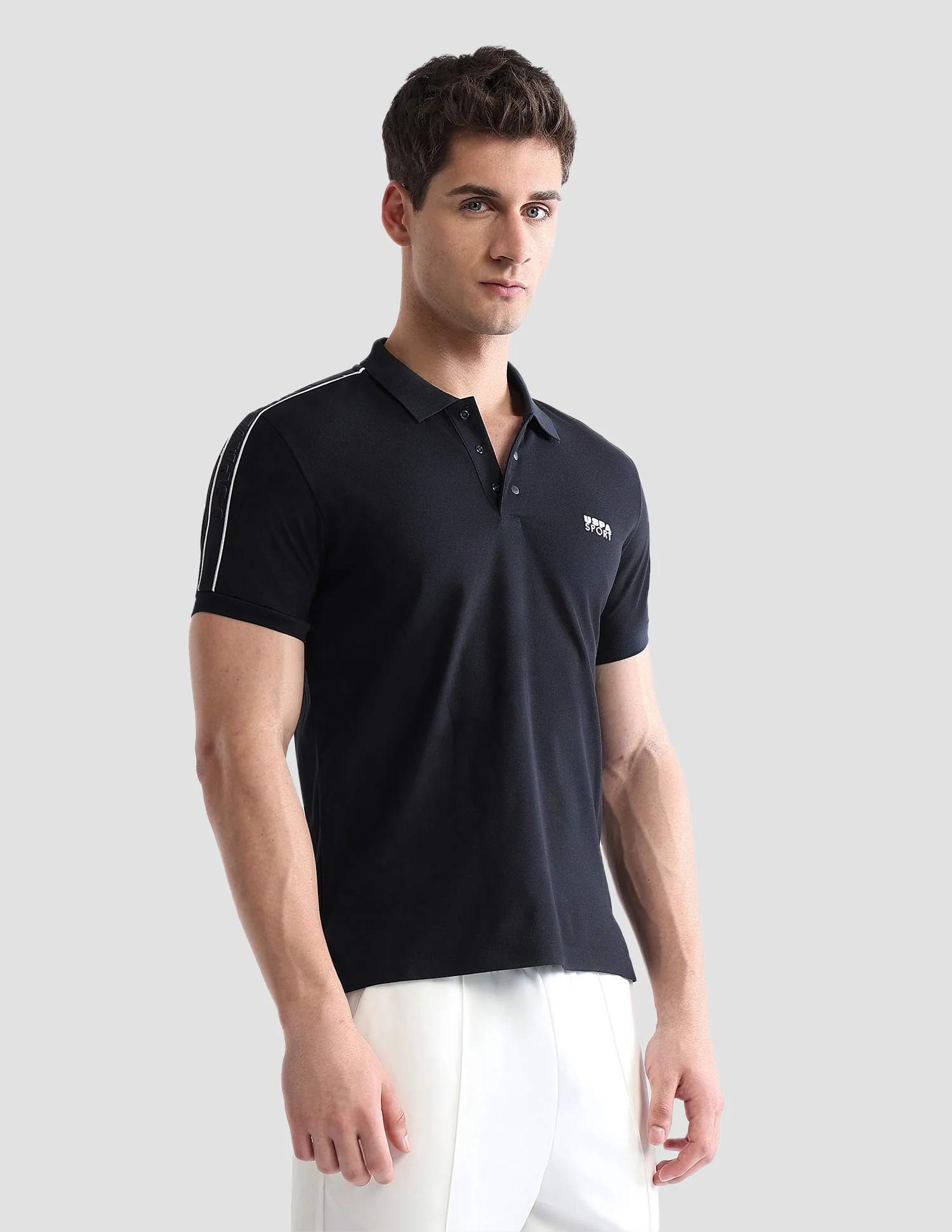 Solid Regular Fit Active Polo Shirt - Image 4