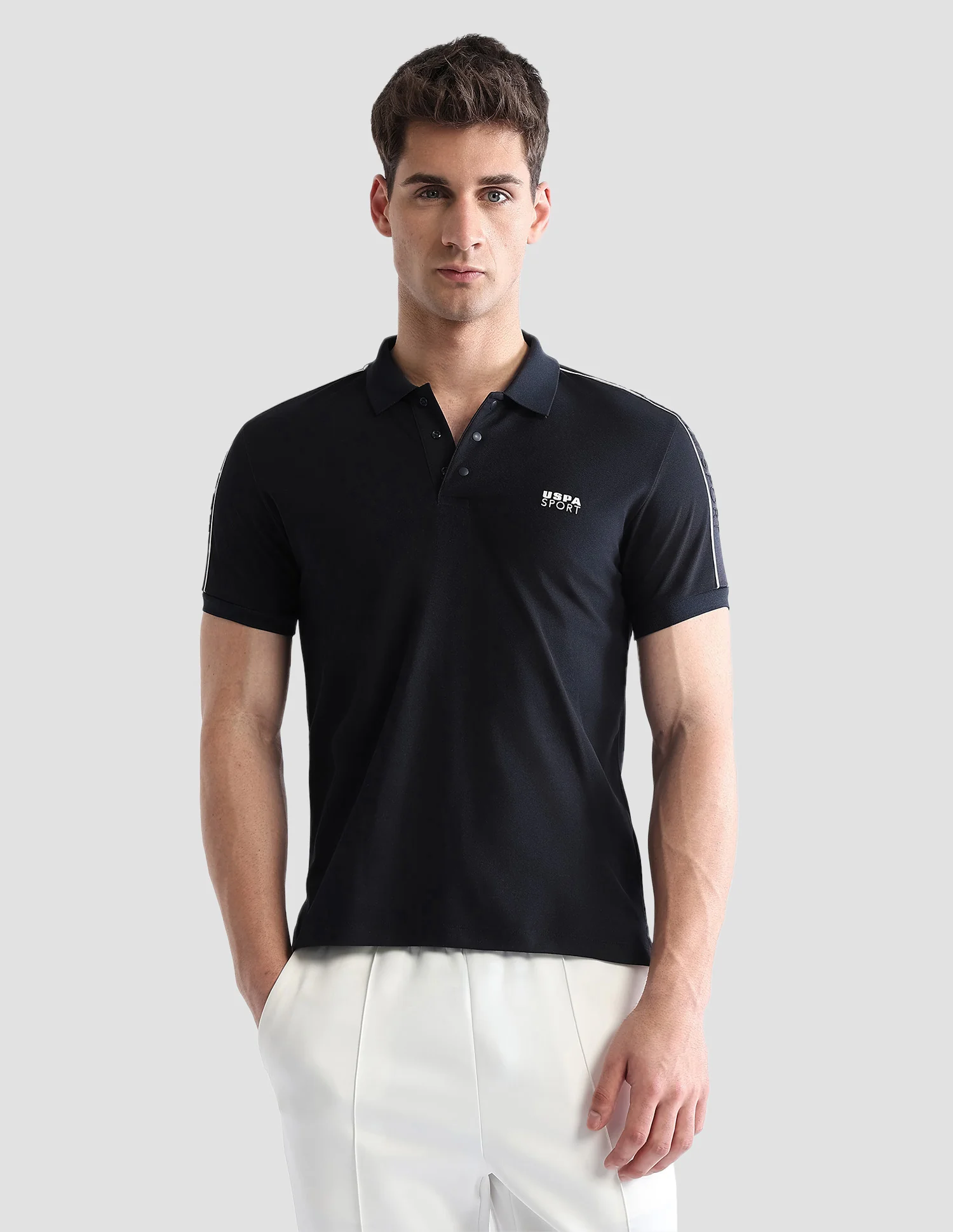 Solid Regular Fit Active Polo Shirt - Image 6