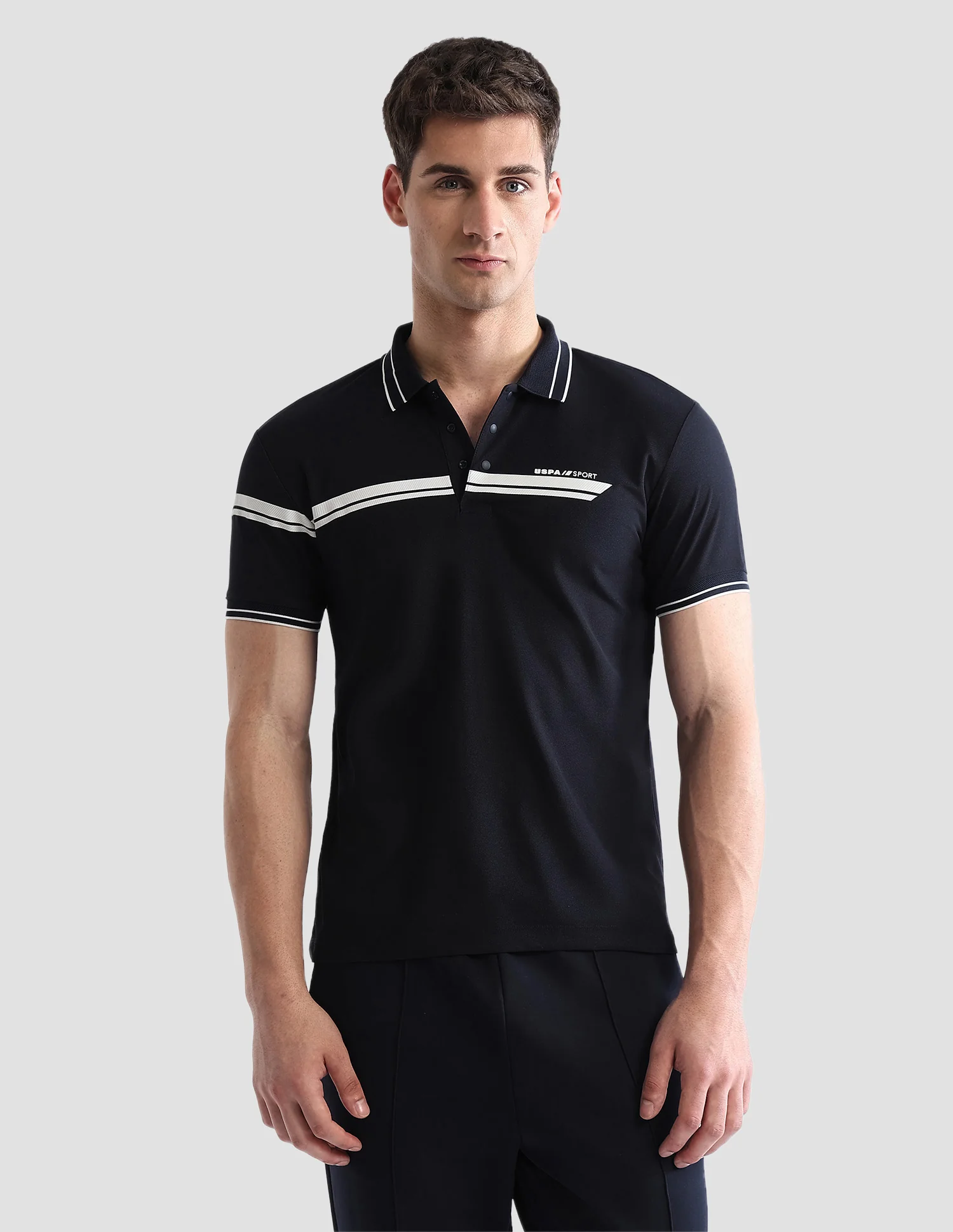 Solid Regular Fit Active Polo Shirt - Image 6