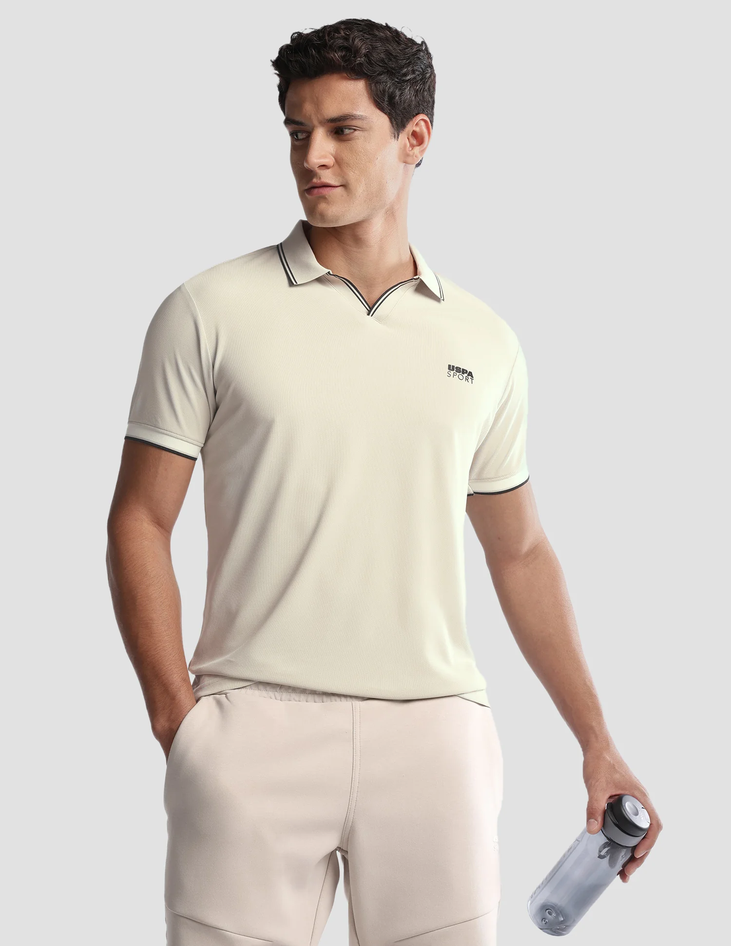 Solid Regular Fit Active Polo Shirt