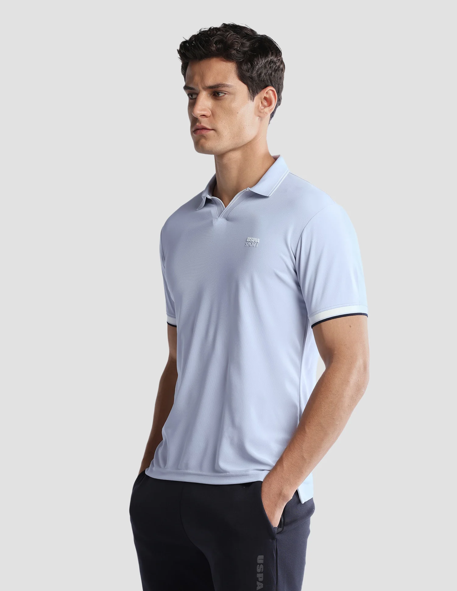 Solid Regular Fit Active Polo Shirt - Image 4