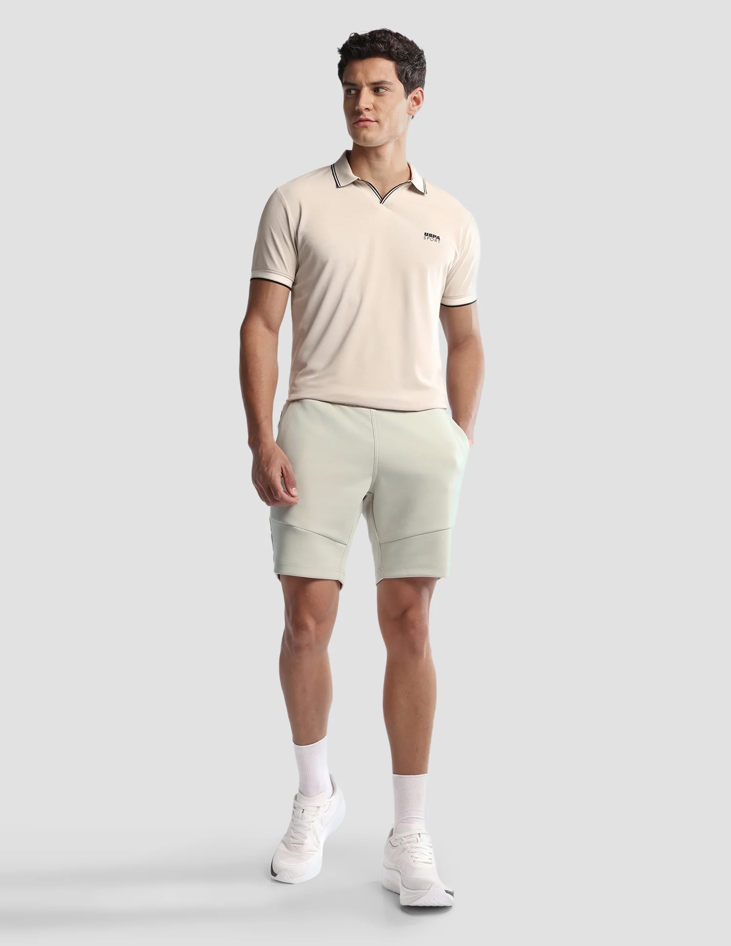 Solid Regular Fit Active Shorts - Image 3