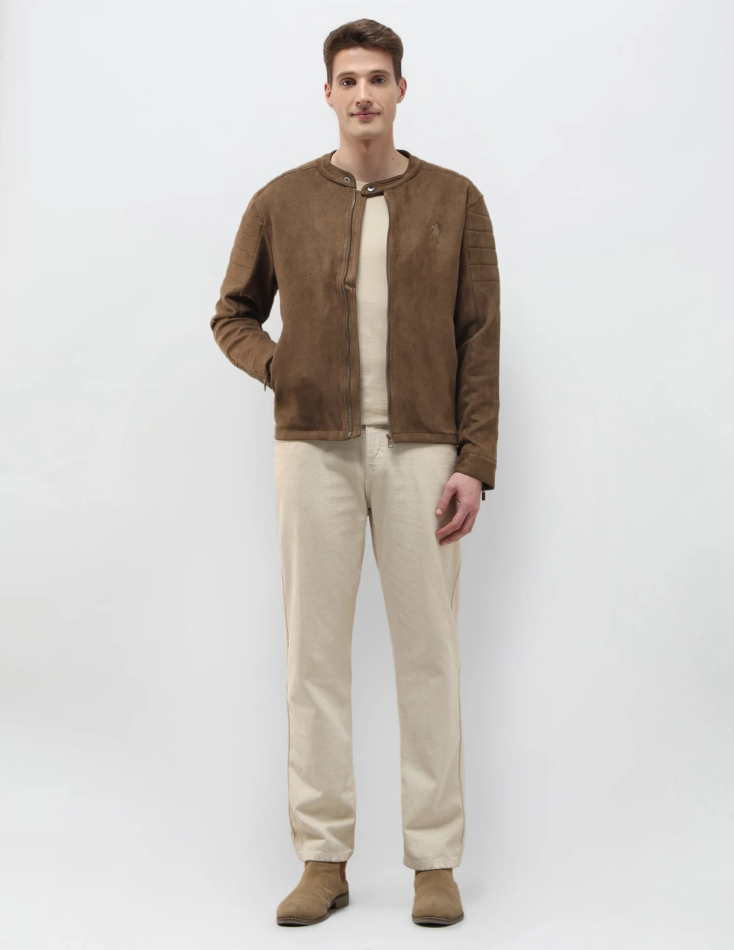 Solid Regular Fit Biker Jacket - Image 3