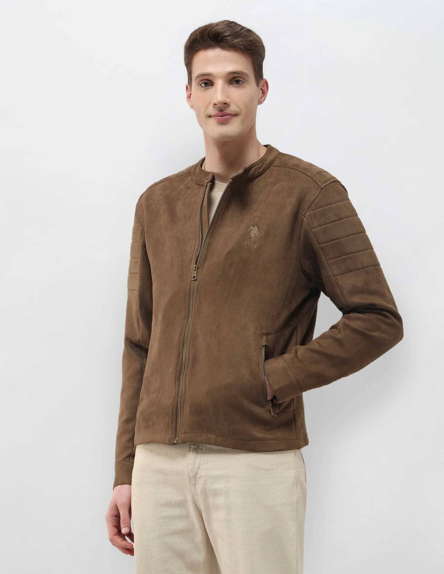 Solid Regular Fit Biker Jacket - Image 4