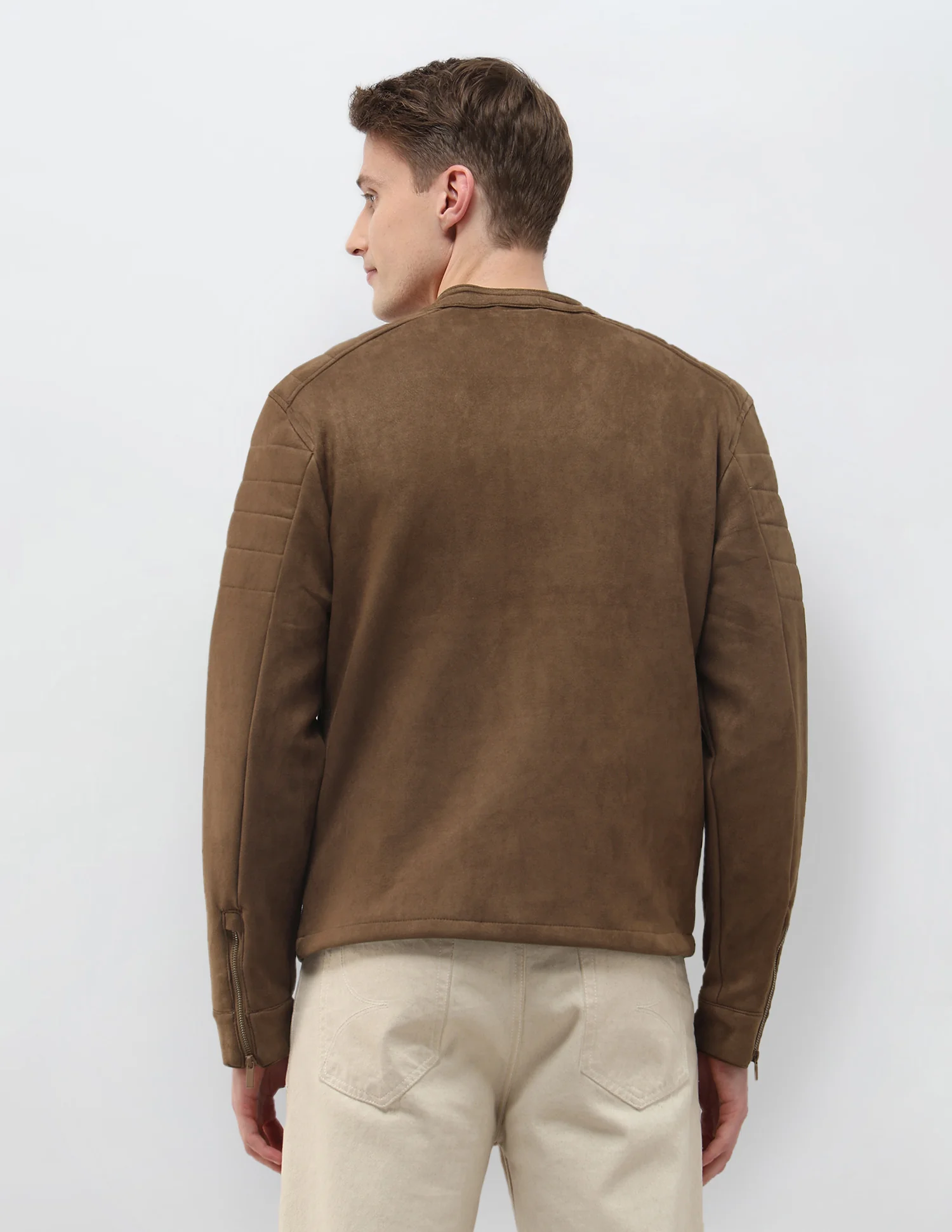 Solid Regular Fit Biker Jacket - Image 5