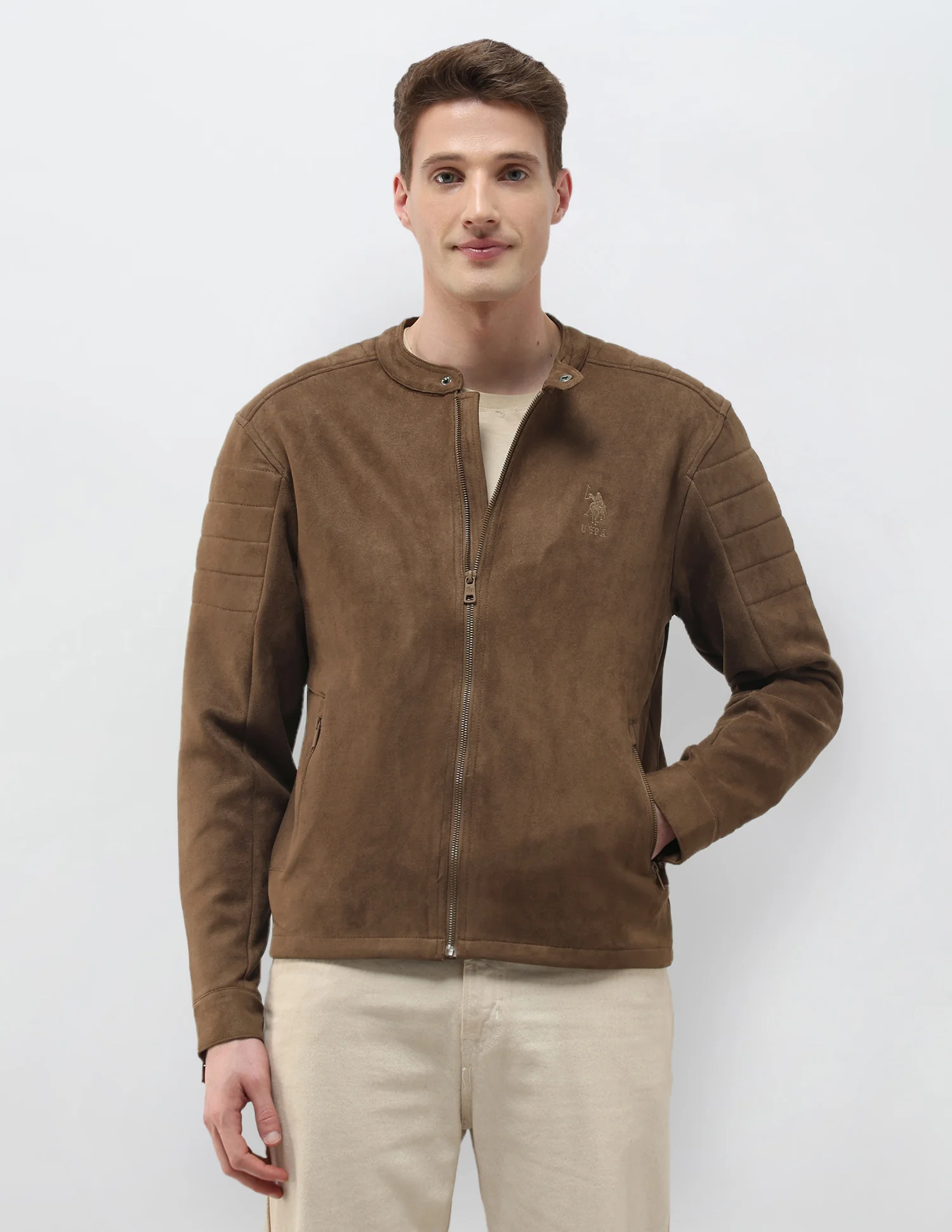 Solid Regular Fit Biker Jacket - Image 6