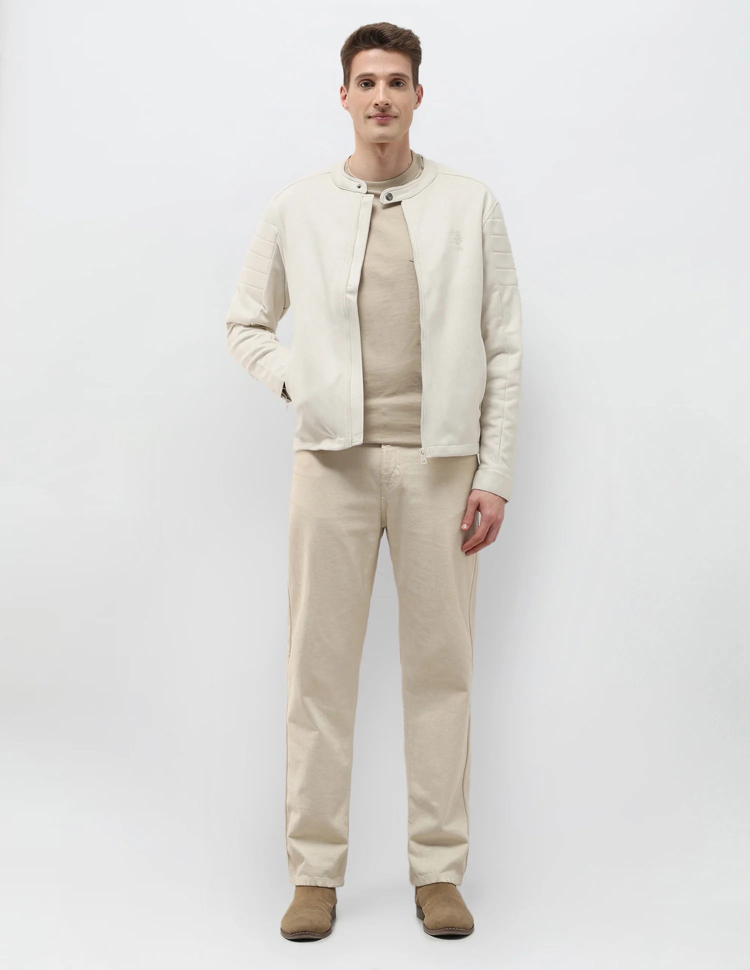 Solid Regular Fit Biker Jacket - Image 3