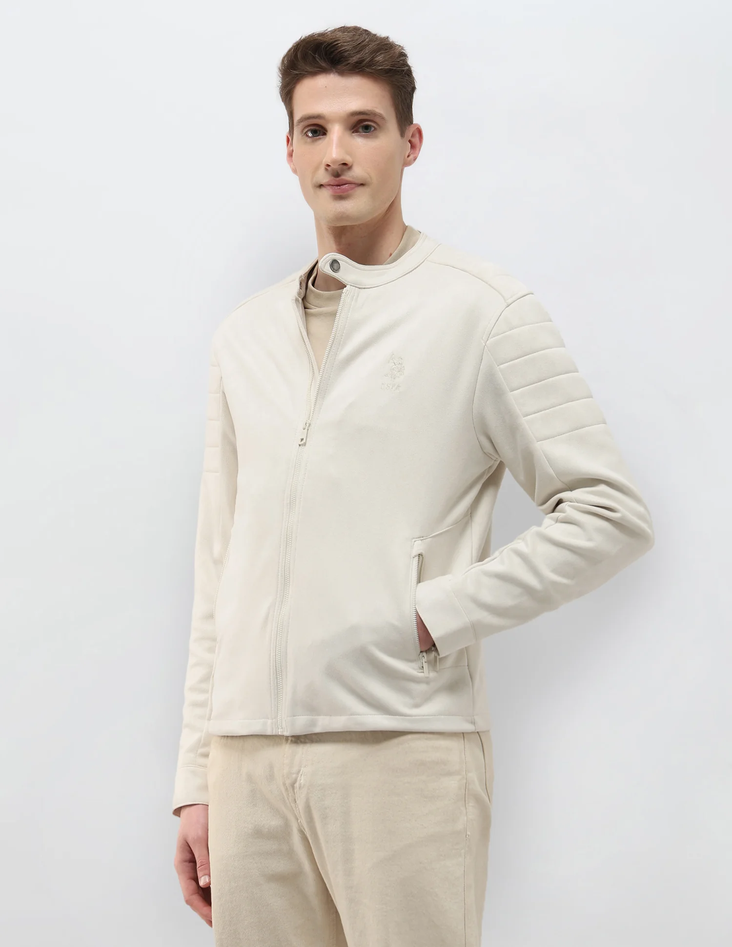 Solid Regular Fit Biker Jacket - Image 4