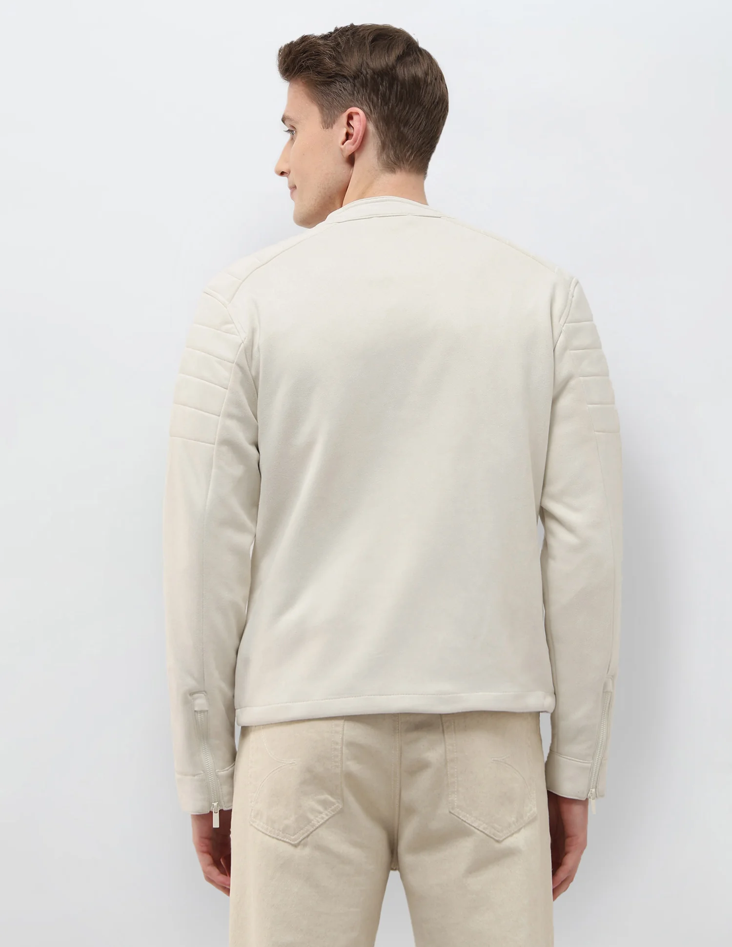 Solid Regular Fit Biker Jacket - Image 5