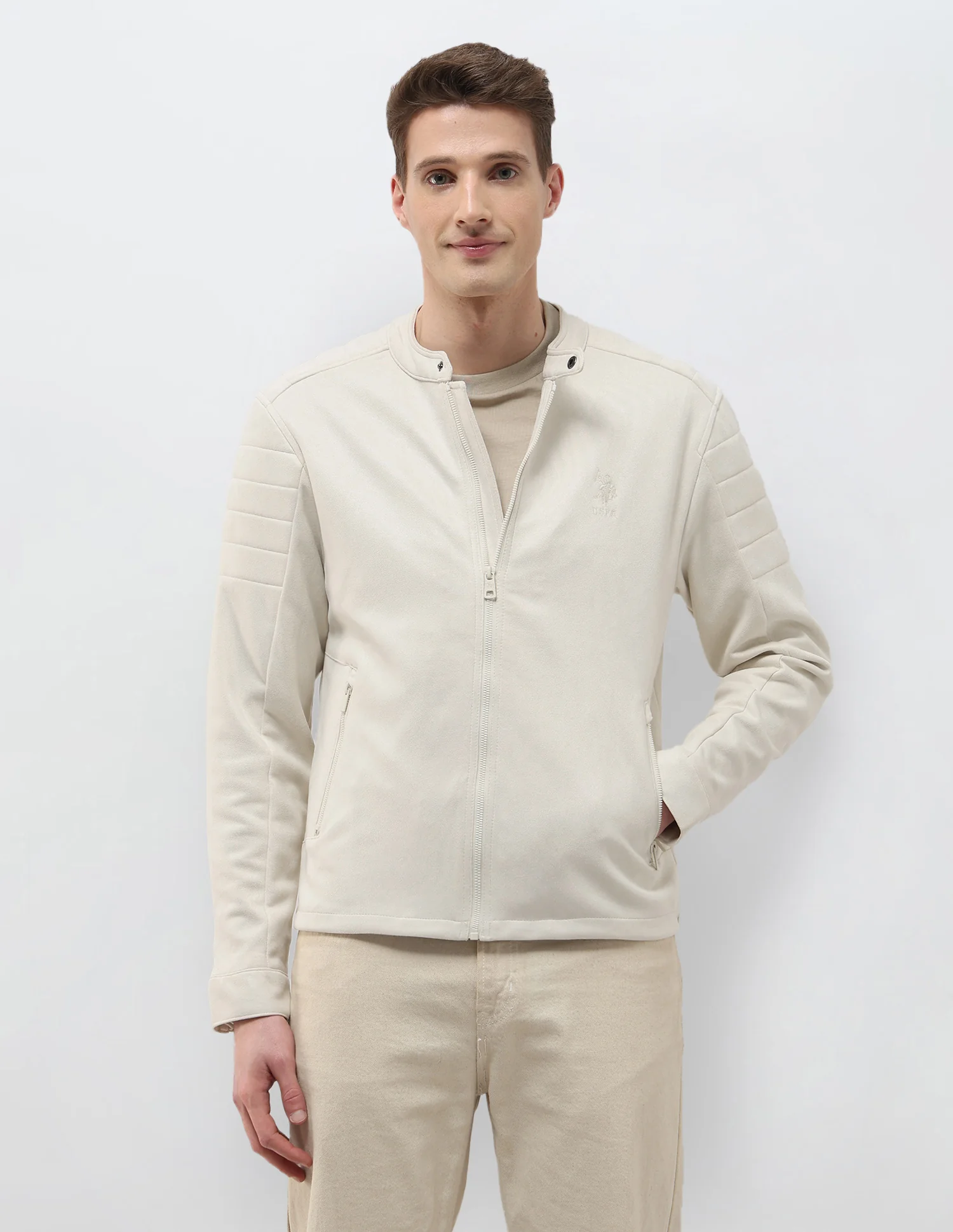 Solid Regular Fit Biker Jacket - Image 6