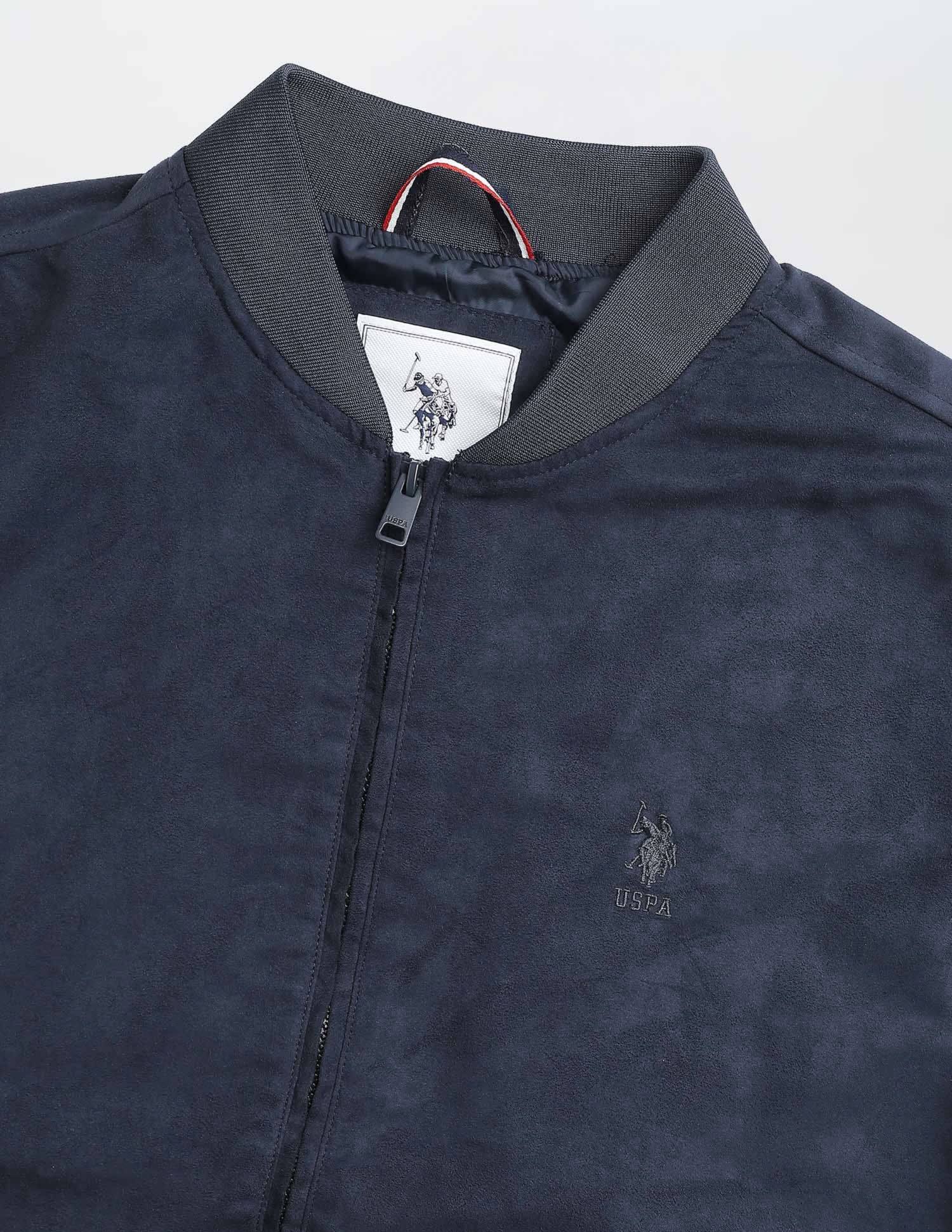 Solid Regular Fit Bomber Jacket - Image 2